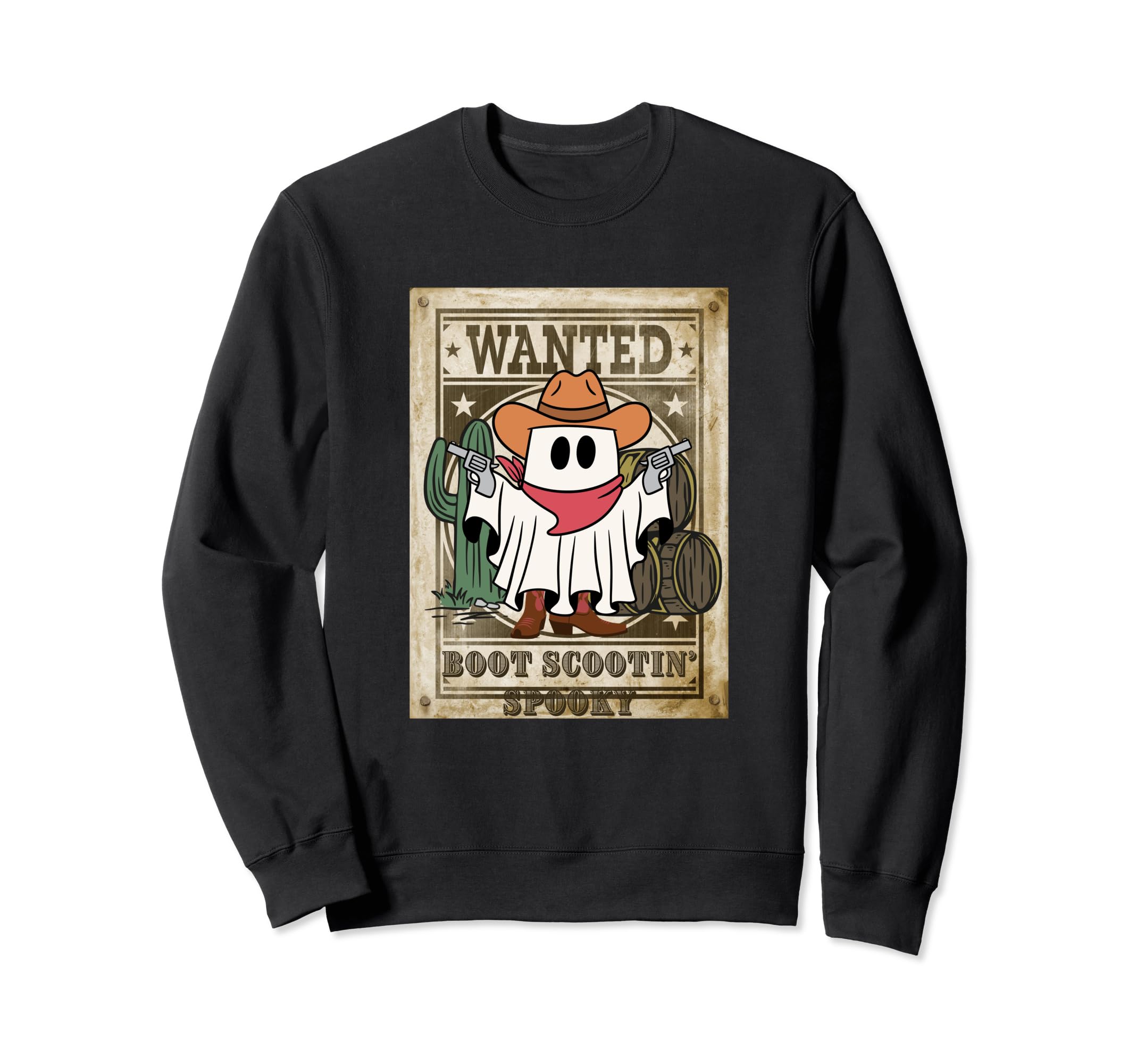 Western Halloween Cowboy Ghost Sweatshirt - Casual Everyday Wear Men Women - T-Shirt, Sweatshirt, Hoodie