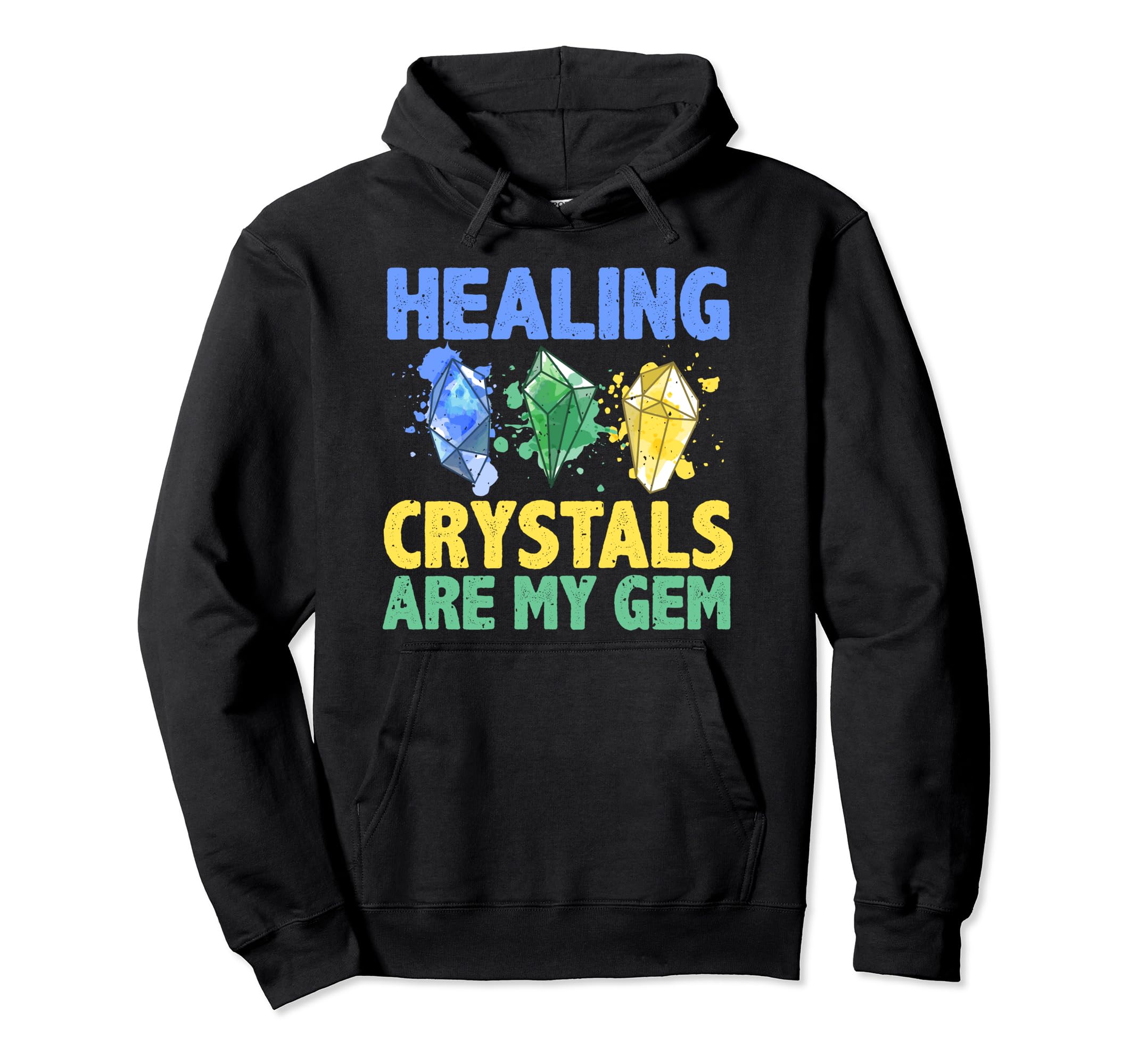 Crystal Healing Stones Pun Gemstones Hoodie - Minimalist Print for Adults - T-Shirt, Sweatshirt, Hoodie