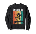 Escape To Florida Miami Beach Palm Tree Sweatshirt - Graphic Print Unisex - T-Shirt, Sweatshirt, Hoodie