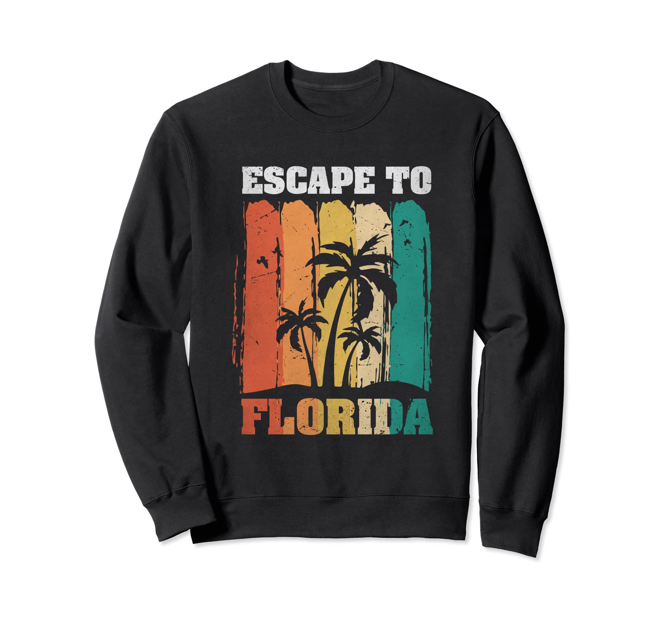 Escape To Florida Miami Beach Palm Tree Sweatshirt - Graphic Print Unisex - T-Shirt, Sweatshirt, Hoodie