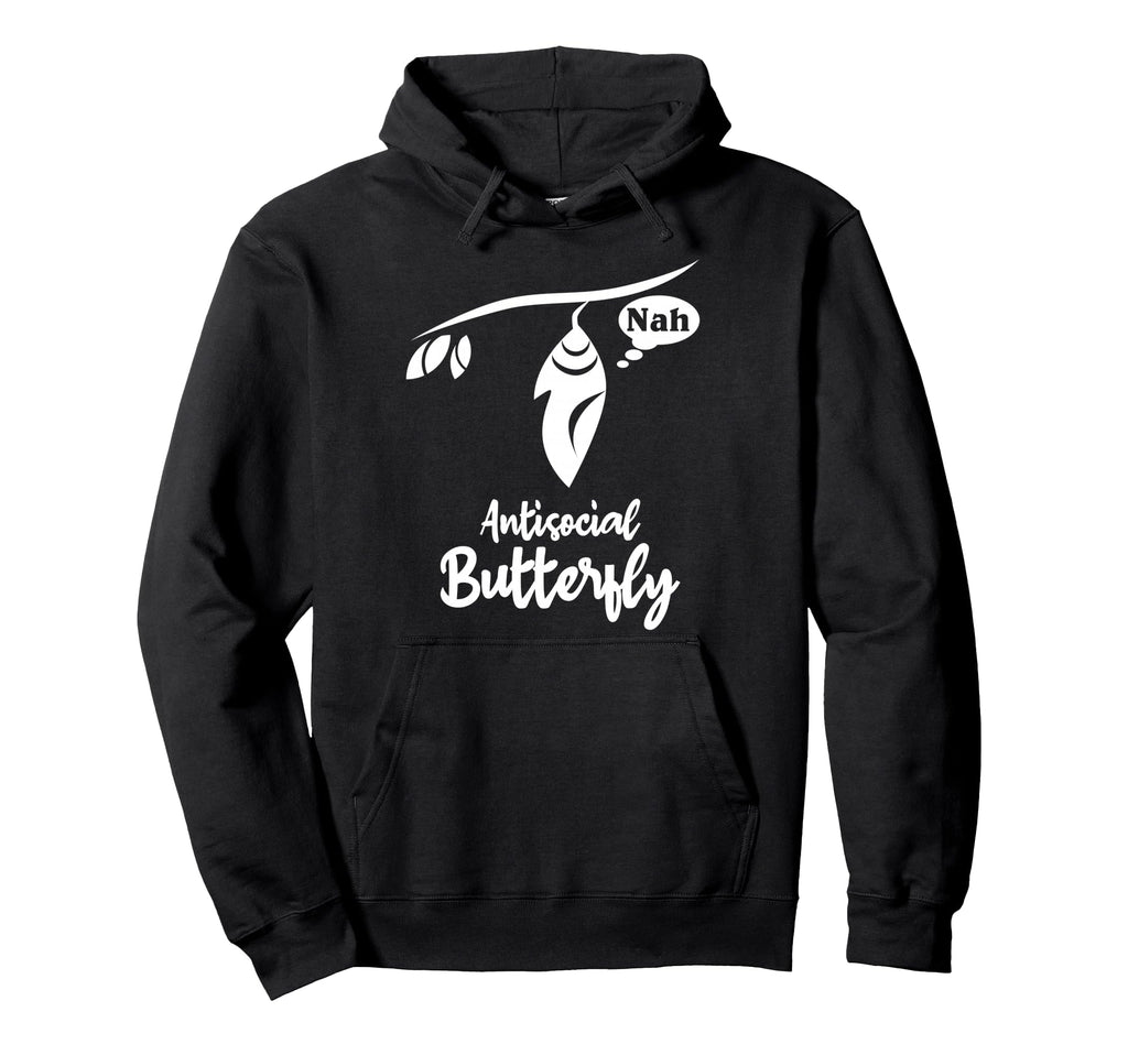 Antisocial Butterfly Introvert Hoodie - Graphic Print Unisex - T-Shirt, Sweatshirt, Hoodie