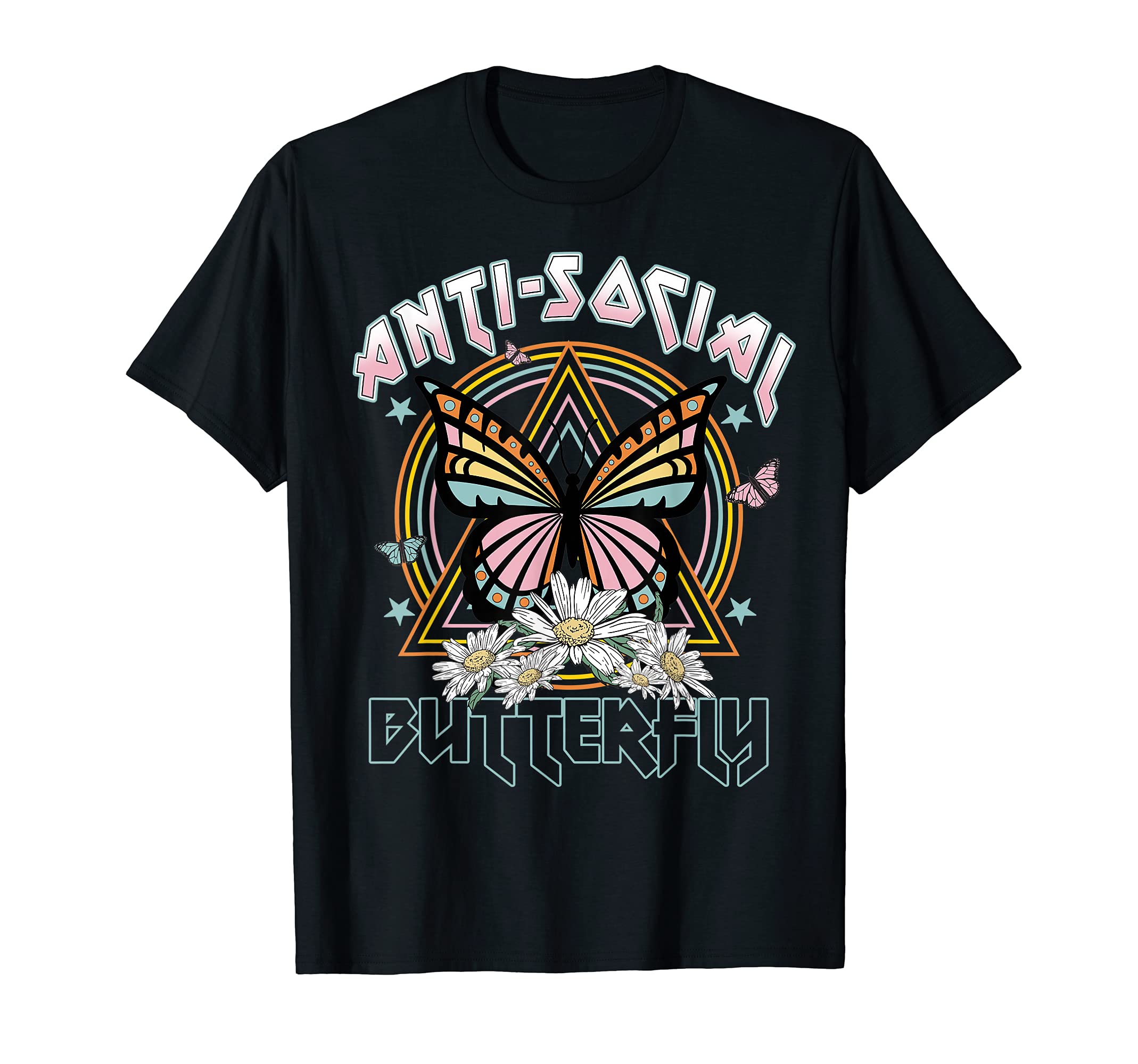 Anti Social Butterfly 80S Introvert Gift T-Shirt - Unique Graphic Men Women - T-Shirt, Sweatshirt, Hoodie