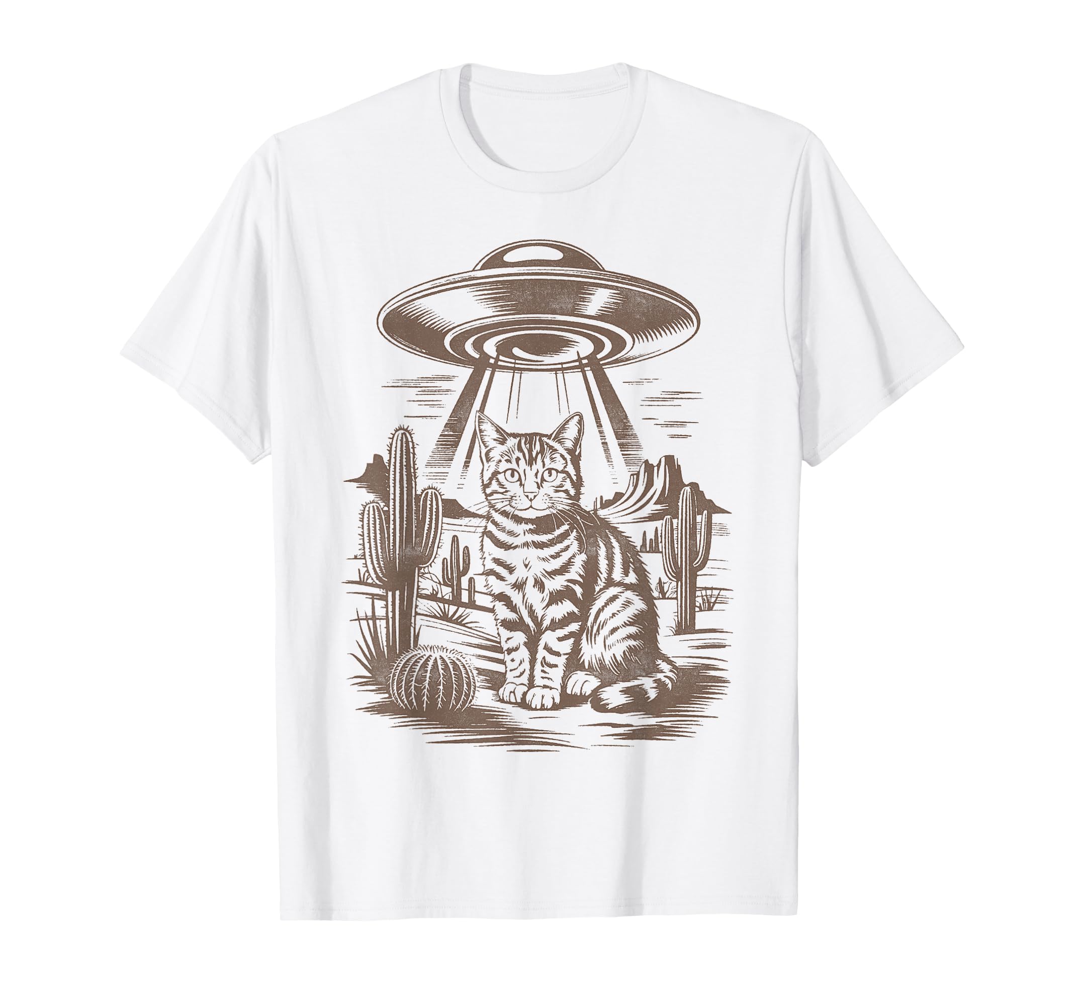 Funny Cat Western Ufo Cowboy Cat T-Shirt - Unique Graphic Men Women - T-Shirt, Sweatshirt, Hoodie