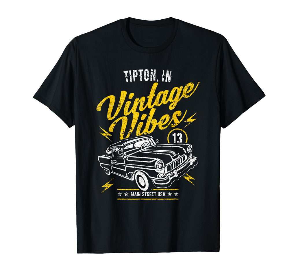 Tipton Usa Vibes Car Distressed T-Shirt - Trendy Graphic for Adults - T-Shirt, Sweatshirt, Hoodie