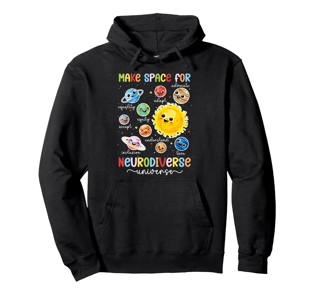 Neurodiverse Universe Neurodiversity Hoodie - Novelty Apparel for Adults - T-Shirt, Sweatshirt, Hoodie