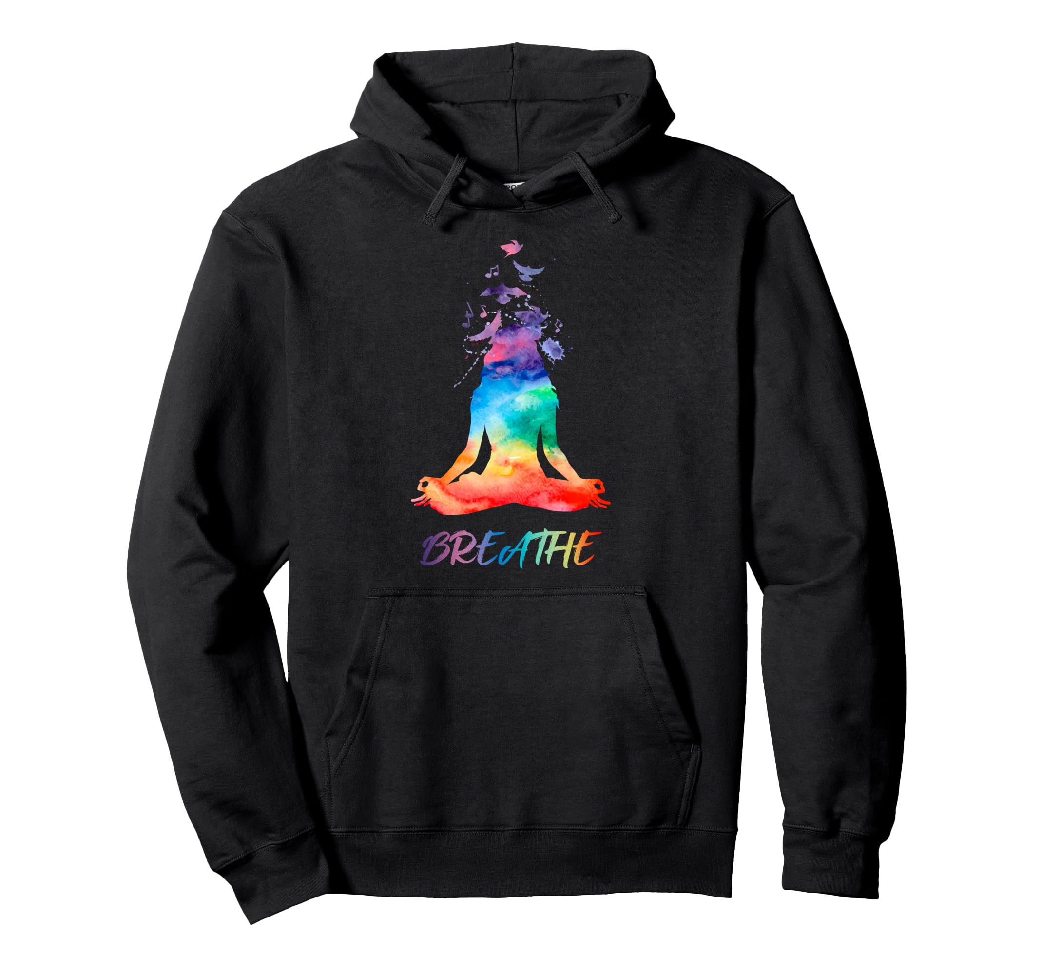 Yoga Lotus Pose Mandala Breathe Meditation Hoodie - Unique Graphic Unisex - T-Shirt, Sweatshirt, Hoodie
