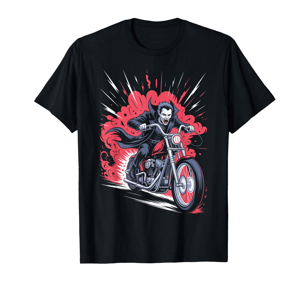 Vampire Biker Riding Motorcycle Outfit Rider T-Shirt - Graphic Print Unisex - T-Shirt, Sweatshirt, Hoodie