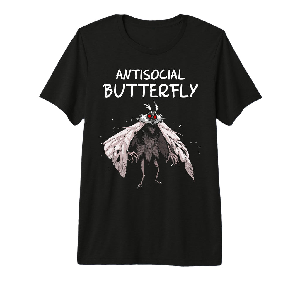 Mothman Antisocial Butterfly Introvert T-Shirt - Minimalist Print Unisex - T-Shirt, Sweatshirt, Hoodie