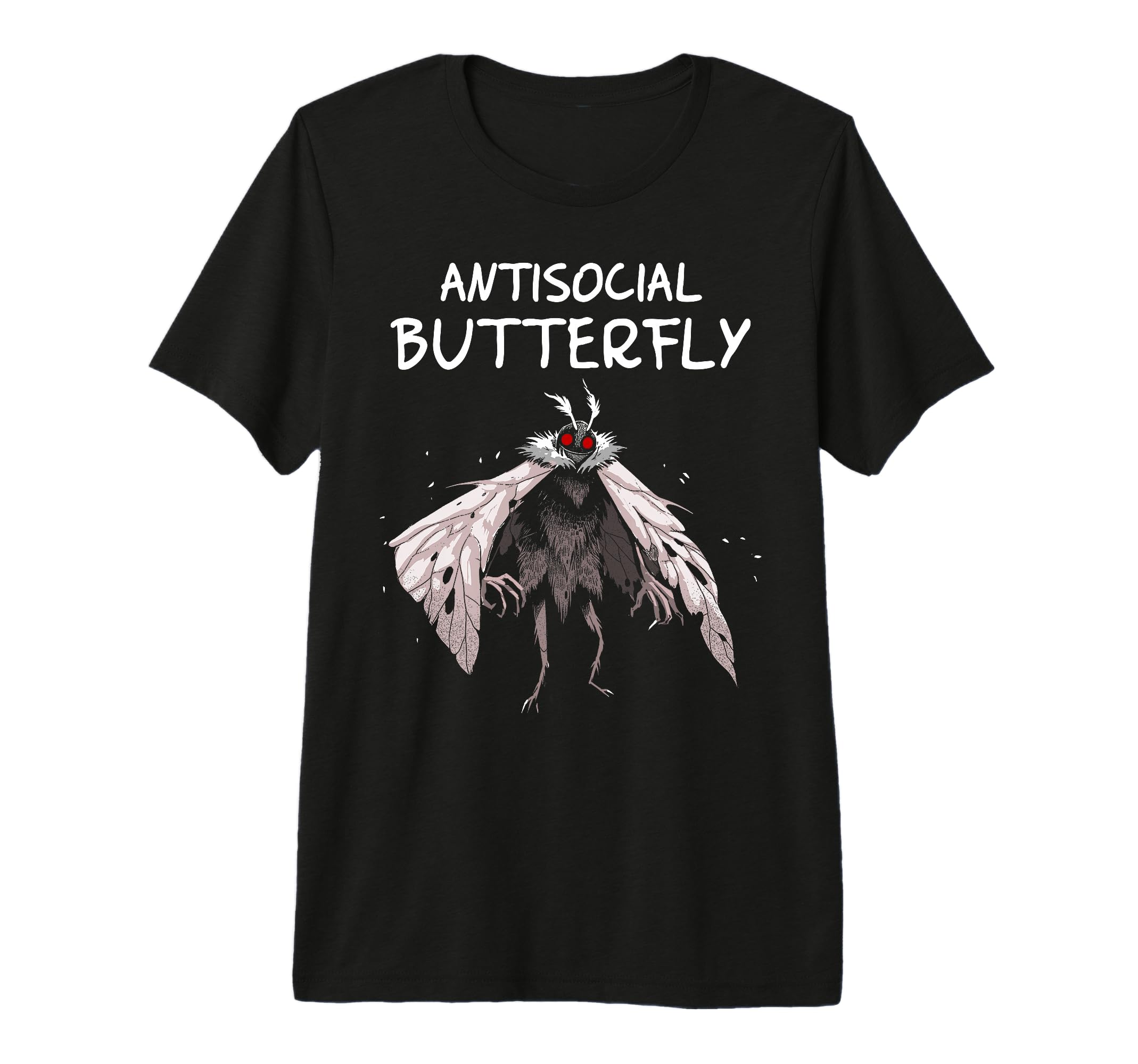 Mothman Antisocial Butterfly Introvert T-Shirt - Minimalist Print Unisex - T-Shirt, Sweatshirt, Hoodie