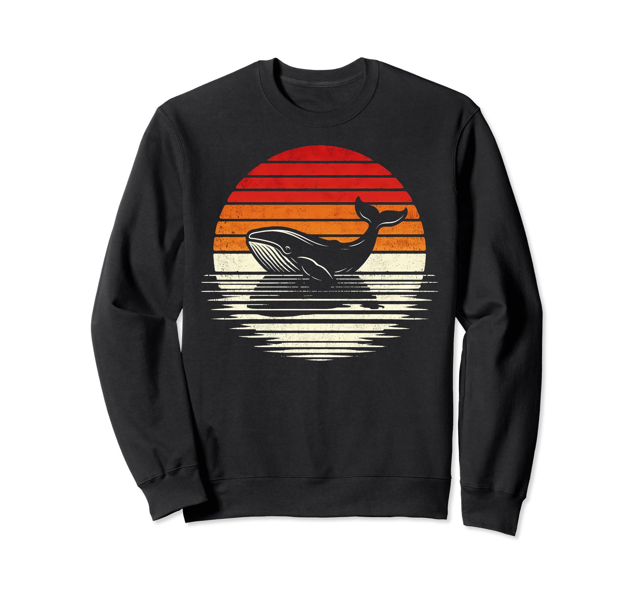 Whale Sunset Safari 70S Fishing Sweatshirt - Aesthetic Graphic for Adults - T-Shirt, Sweatshirt, Hoodie