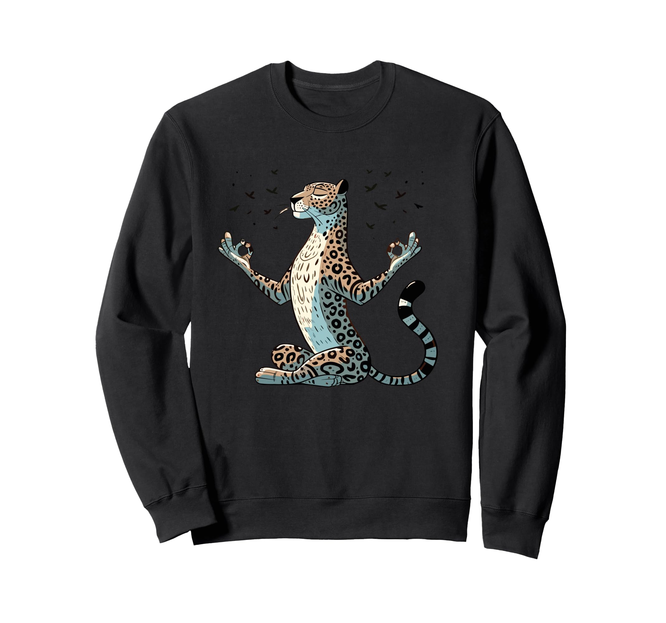 Meditation Leopard Yoga Pose Sweatshirt - Novelty Apparel for Adults - T-Shirt, Sweatshirt, Hoodie