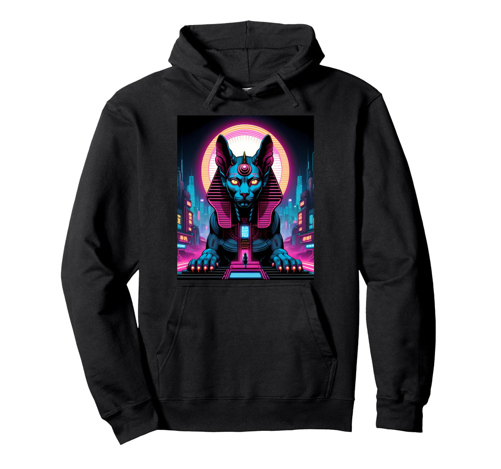 Japanese Vaporwave Sphinx 80S Synthwave Hoodie - Streetwear Style Unisex - T-Shirt, Sweatshirt, Hoodie