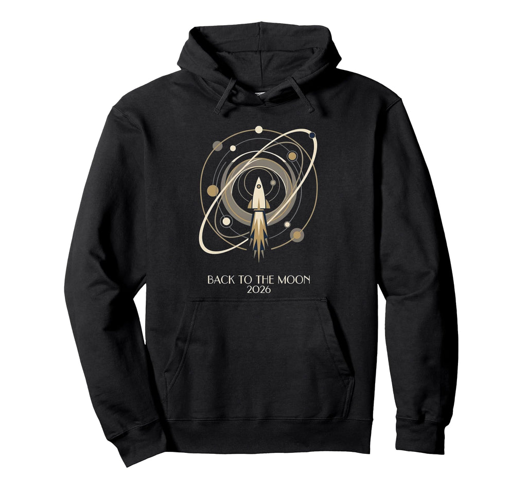 Back To Moon 2026 Funny Astronaut Hoodie - Novelty Apparel for Adults - T-Shirt, Sweatshirt, Hoodie