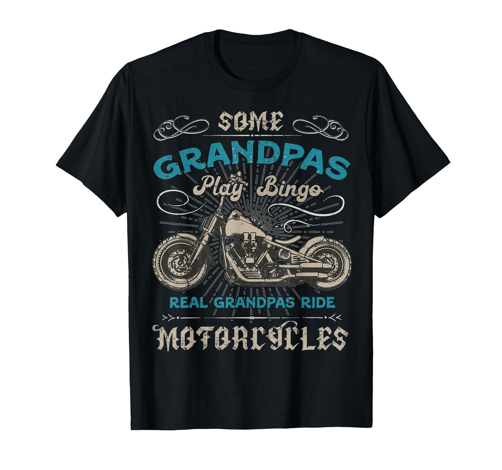 Grandpas Ride Motorcycles Biker T-Shirt - Custom Art Print for Adults - T-Shirt, Sweatshirt, Hoodie