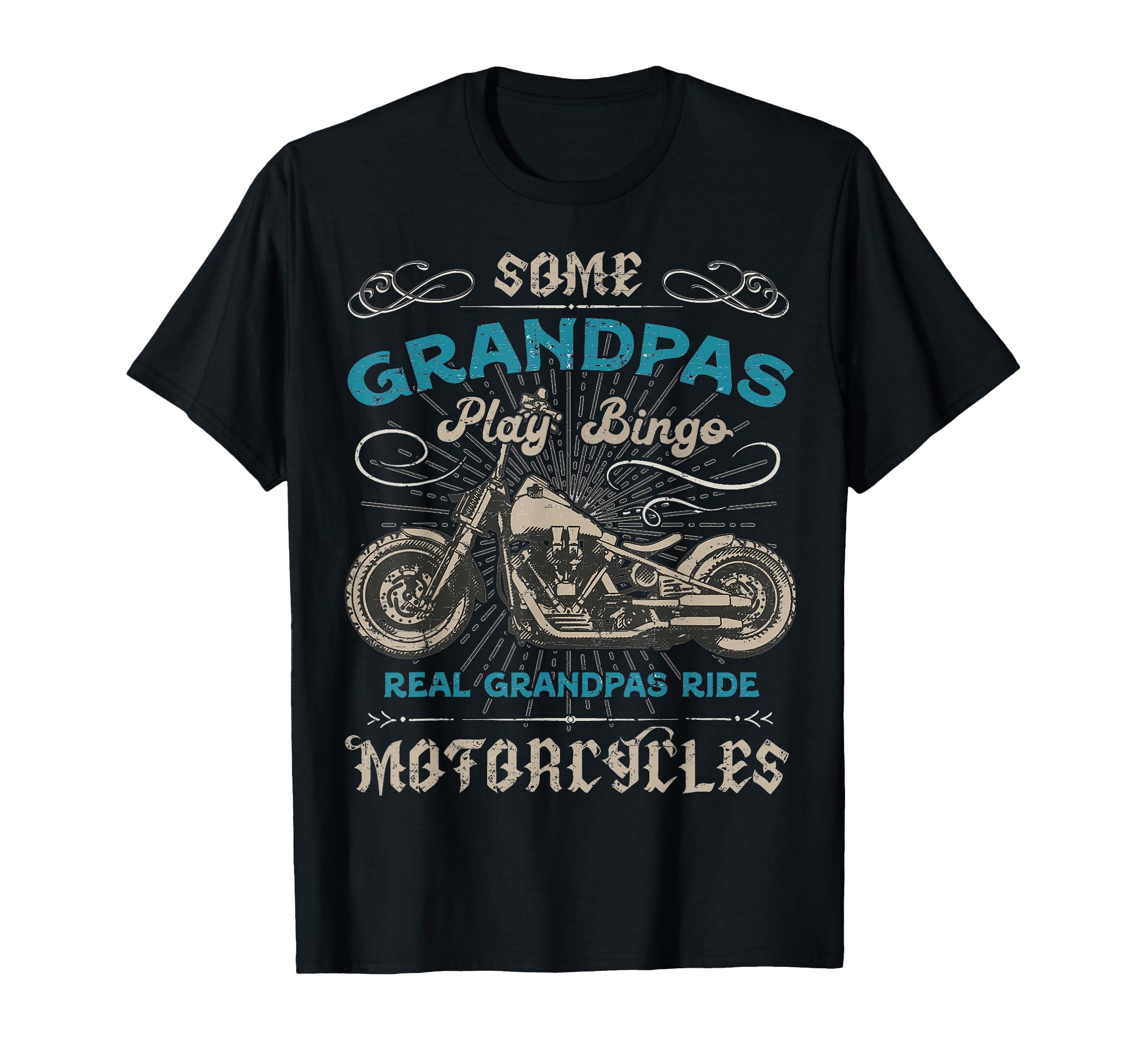 Grandpas Ride Motorcycles Biker T-Shirt - Custom Art Print for Adults - T-Shirt, Sweatshirt, Hoodie
