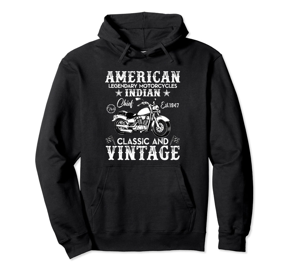 American Motorcycle Old Biker Hoodie - Casual Everyday Wear Men Women - T-Shirt, Sweatshirt, Hoodie