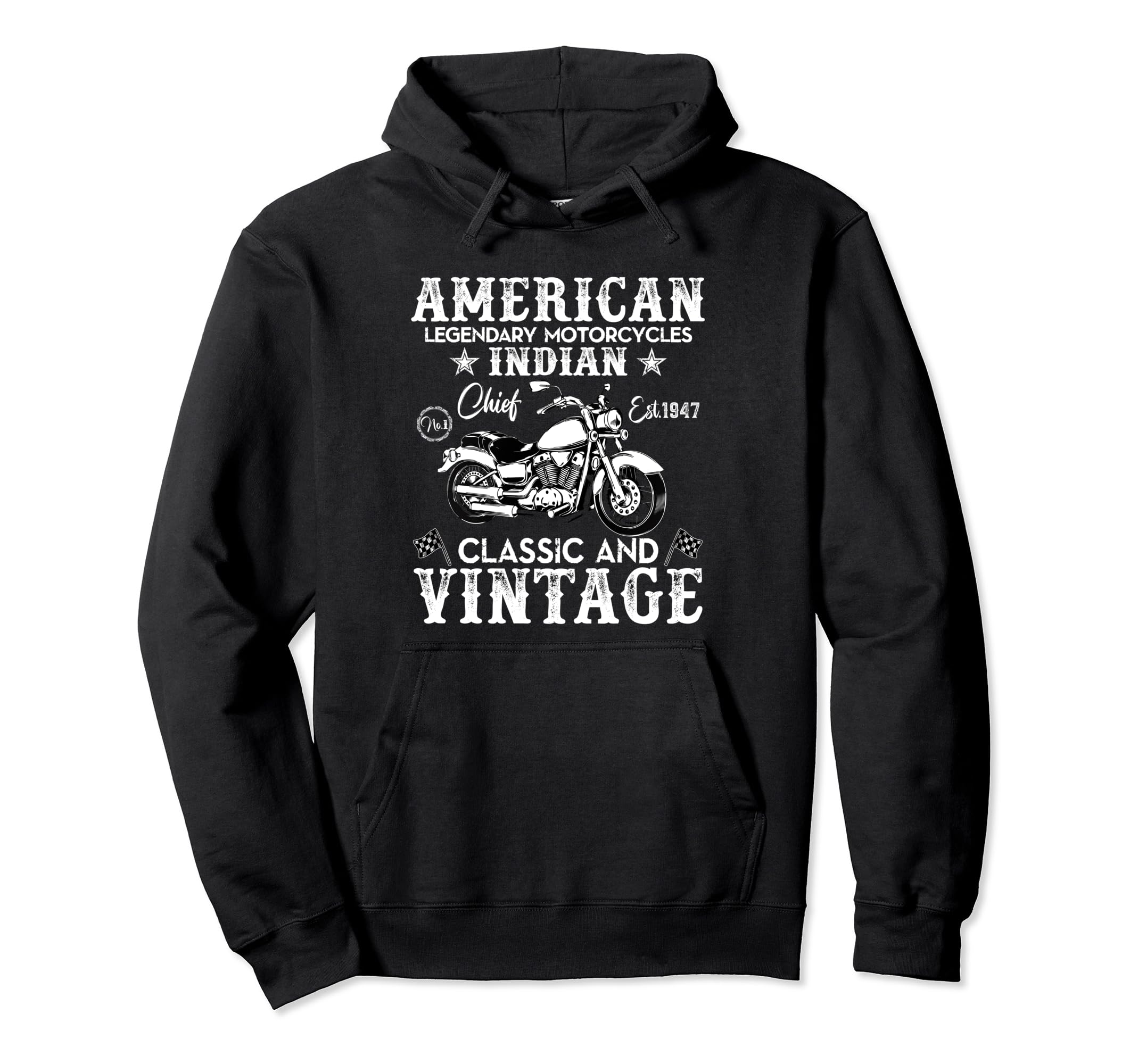 American Motorcycle Old Biker Hoodie - Casual Everyday Wear Men Women - T-Shirt, Sweatshirt, Hoodie