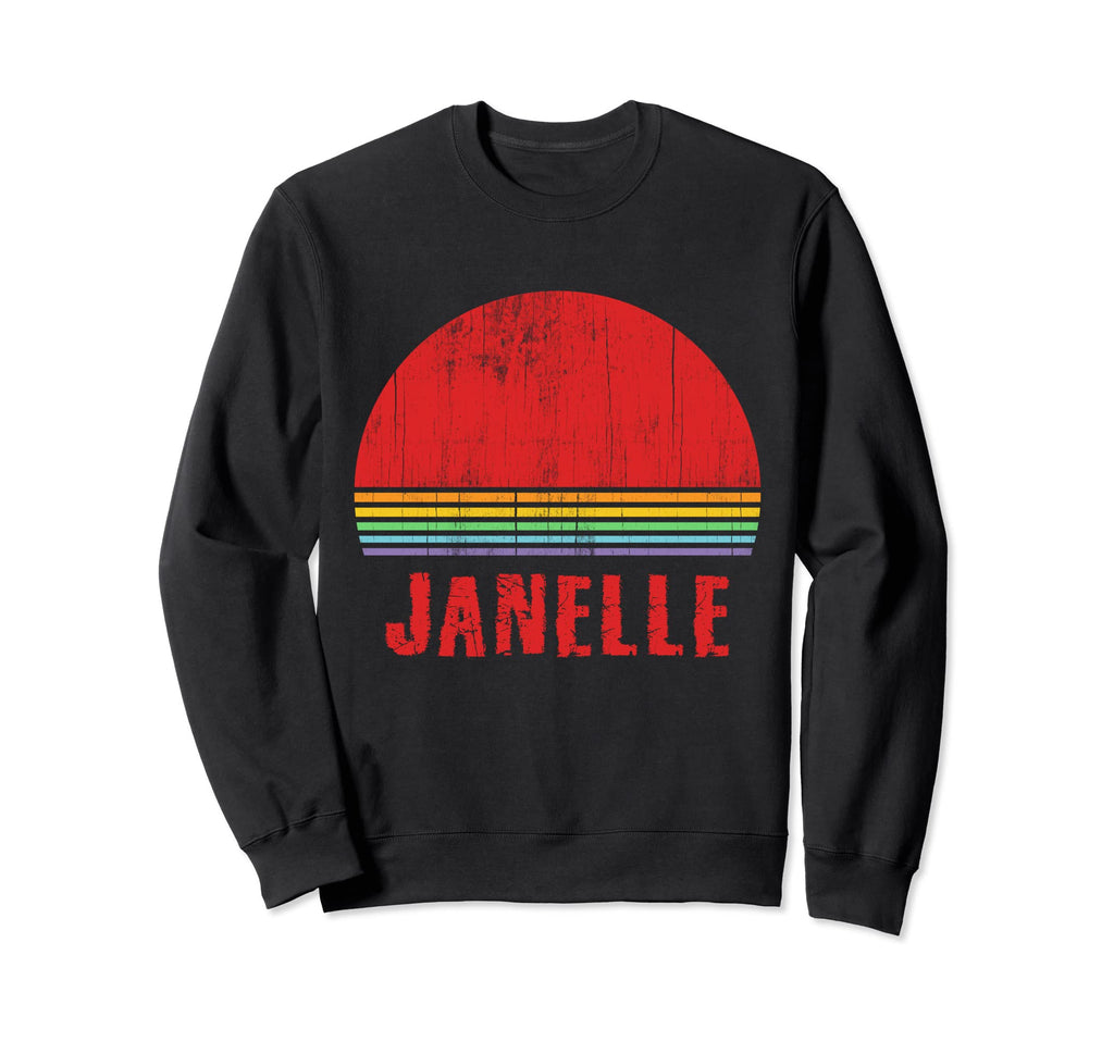 Janelle Custom Name 7 Letters Sunset Sweatshirt - Streetwear Style Unisex - T-Shirt, Sweatshirt, Hoodie