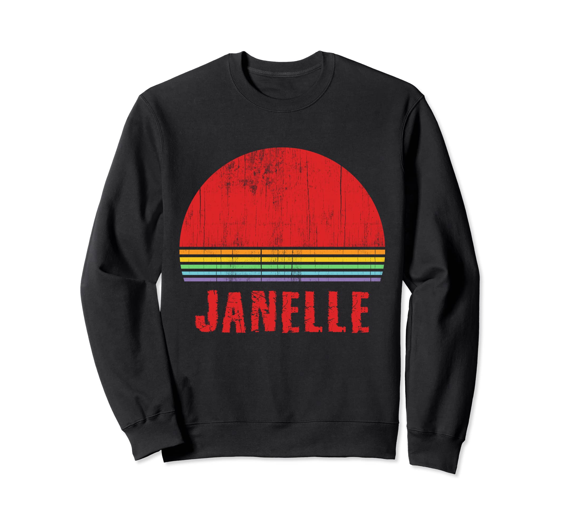 Janelle Custom Name 7 Letters Sunset Sweatshirt - Streetwear Style Unisex - T-Shirt, Sweatshirt, Hoodie