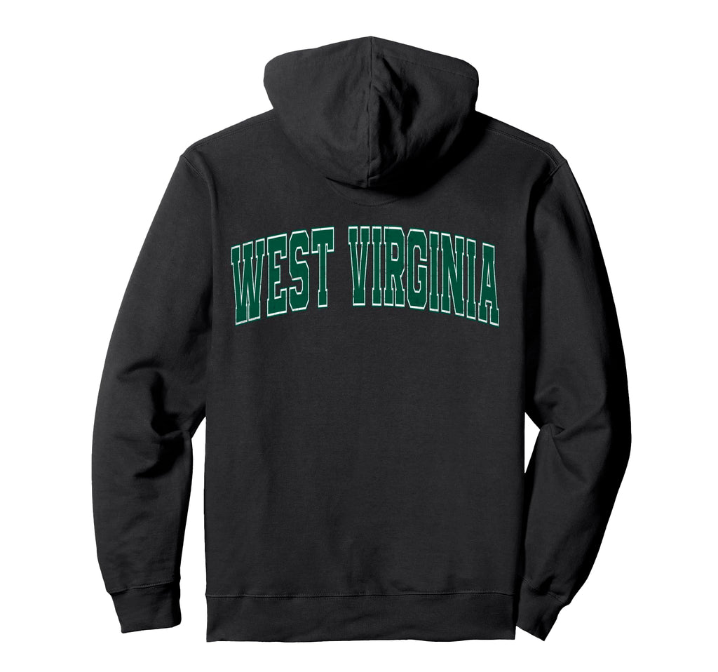 West Virginia Green Text Hoodie - Fun Novelty Design Men Women - T-Shirt, Sweatshirt, Hoodie