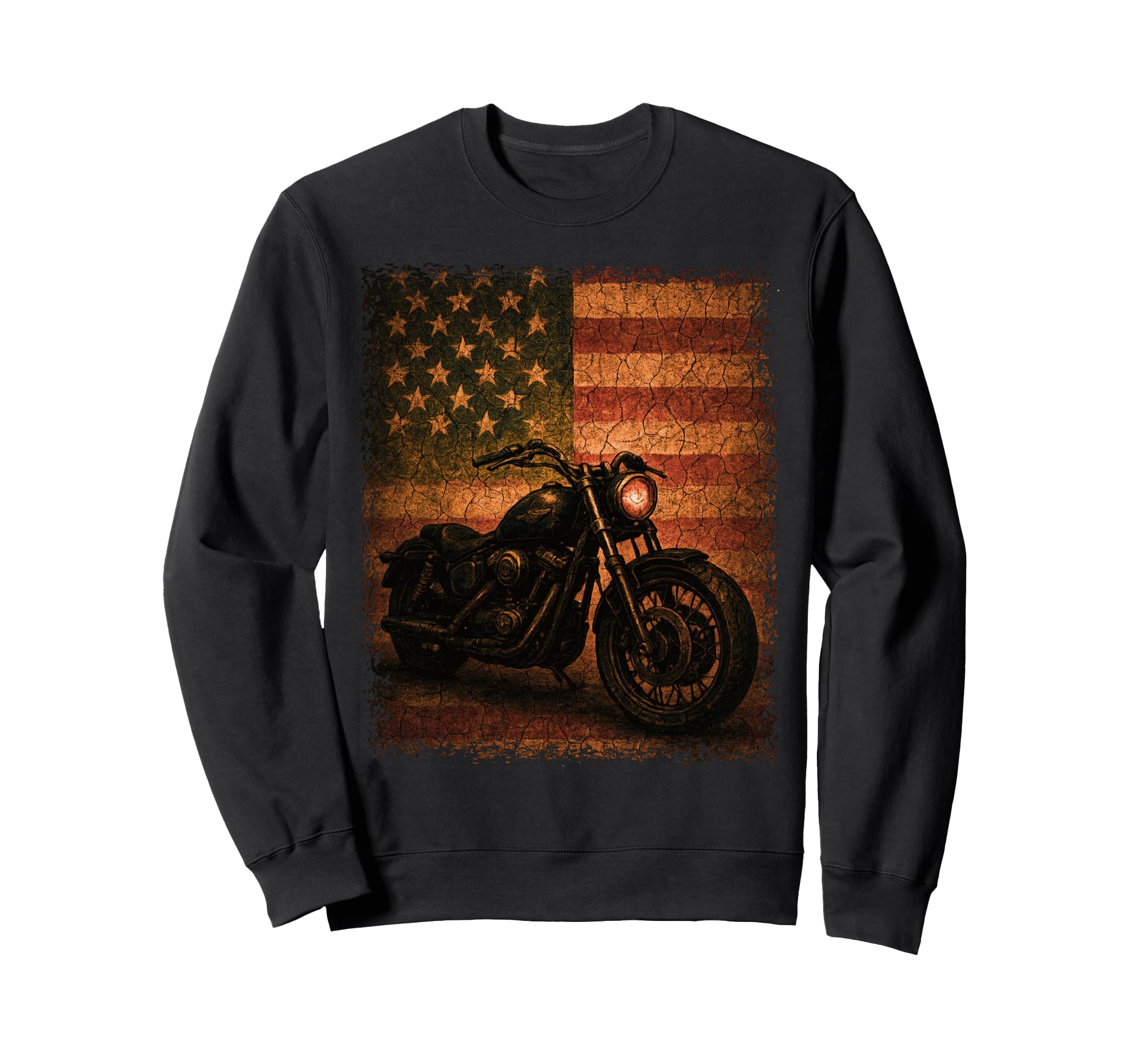 Patriotic Biker Motorcycle Sweatshirt - Fun Novelty Design Men Women - T-Shirt, Sweatshirt, Hoodie