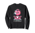 Flamaste Funny Flamingo Yoga Sweatshirt - Minimalist Print for Adults - T-Shirt, Sweatshirt, Hoodie