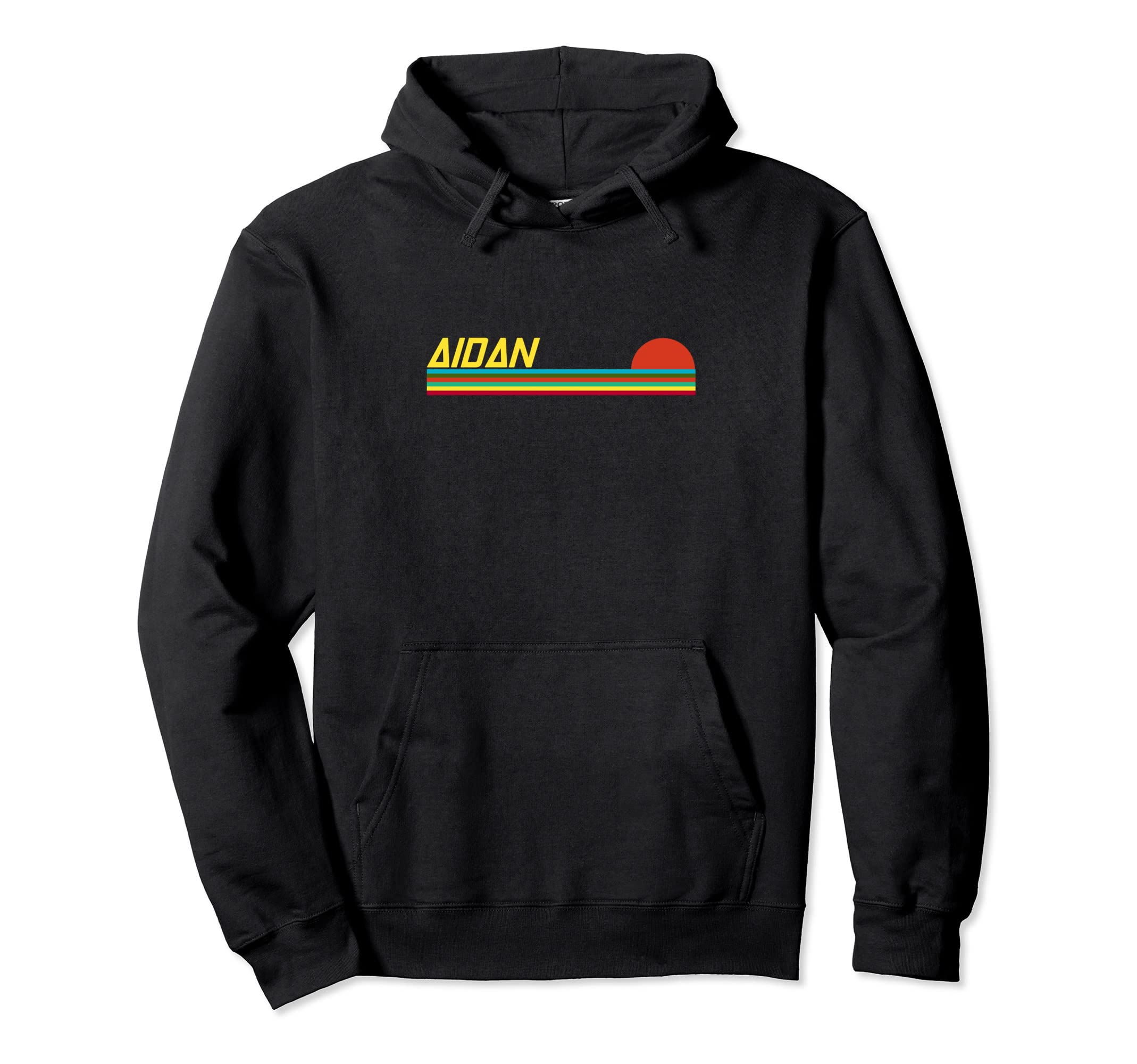 Aidan First Name Logo Sunset Surfer Hoodie - Aesthetic Graphic Men Women - T-Shirt, Sweatshirt, Hoodie