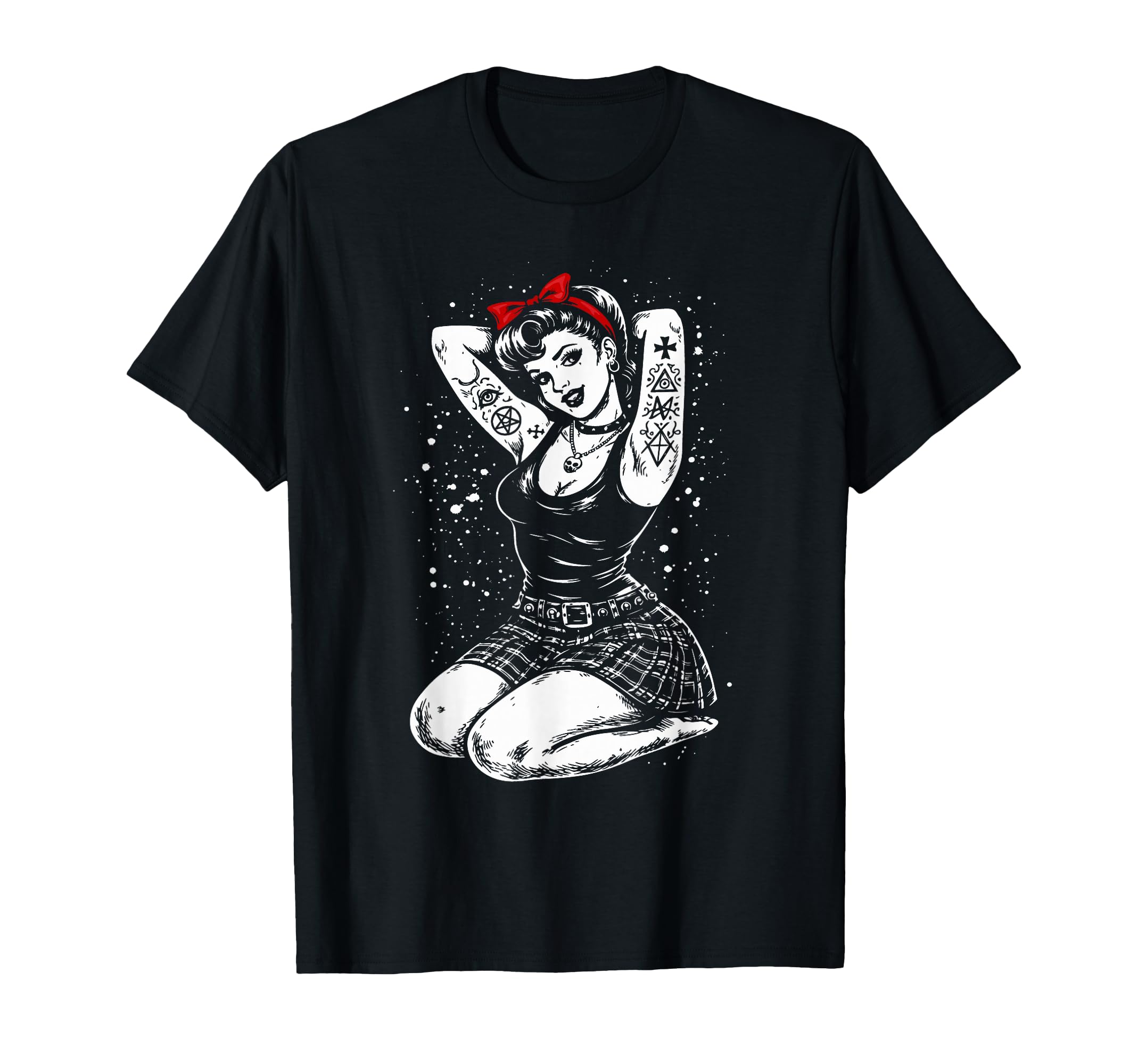 Pinup Pop Art Tattoo Model Witchcore T-Shirt - Unique Graphic Unisex - T-Shirt, Sweatshirt, Hoodie