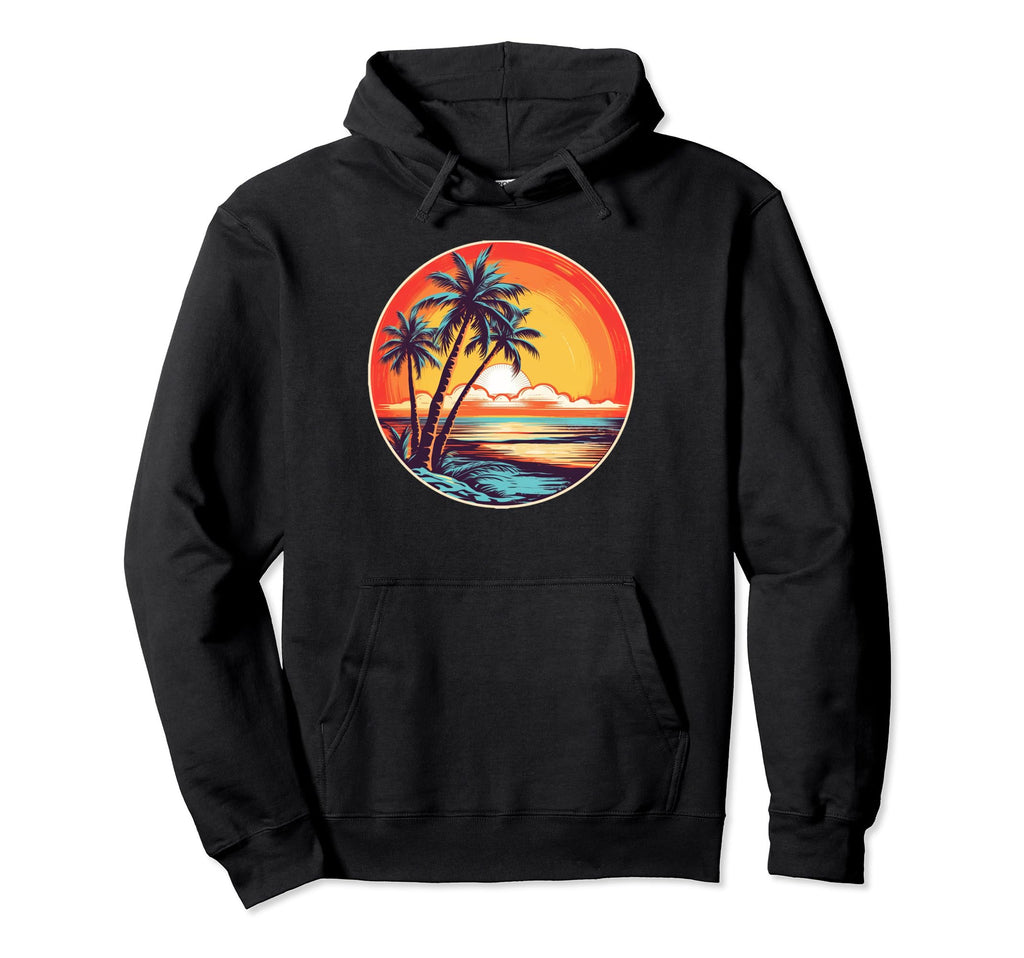 Summer Palm Tree Tropical Beach 70S 80S Hoodie - Graphic Print Unisex - T-Shirt, Sweatshirt, Hoodie