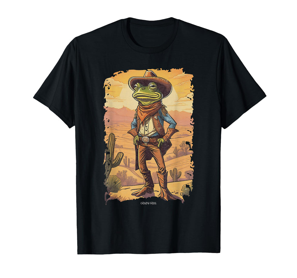Frog Cowboy Western Ranch Usa T-Shirt - Casual Everyday Wear Men Women - T-Shirt, Sweatshirt, Hoodie