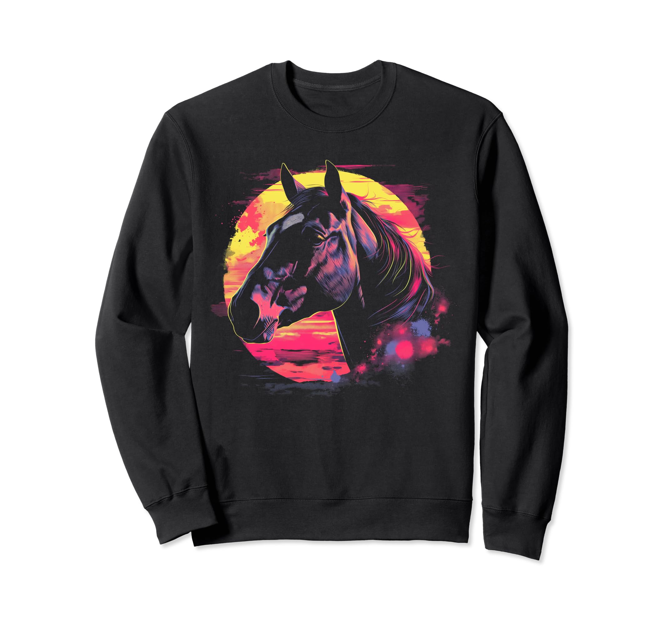 Horse Vaporwave Aesthetic Sweatshirt - Streetwear Style for Adults - T-Shirt, Sweatshirt, Hoodie