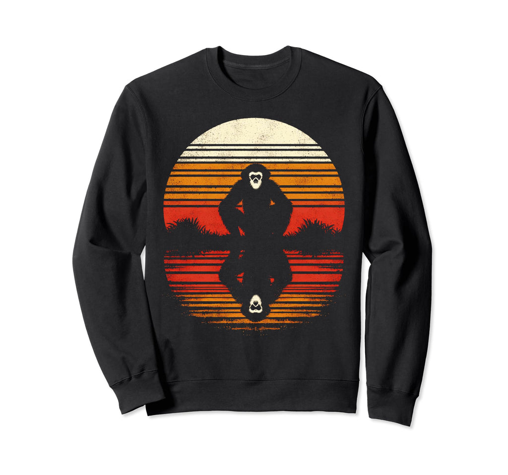 Gibbon Monkey Sunset Safari 70S Sweatshirt - Unique Graphic Unisex - T-Shirt, Sweatshirt, Hoodie