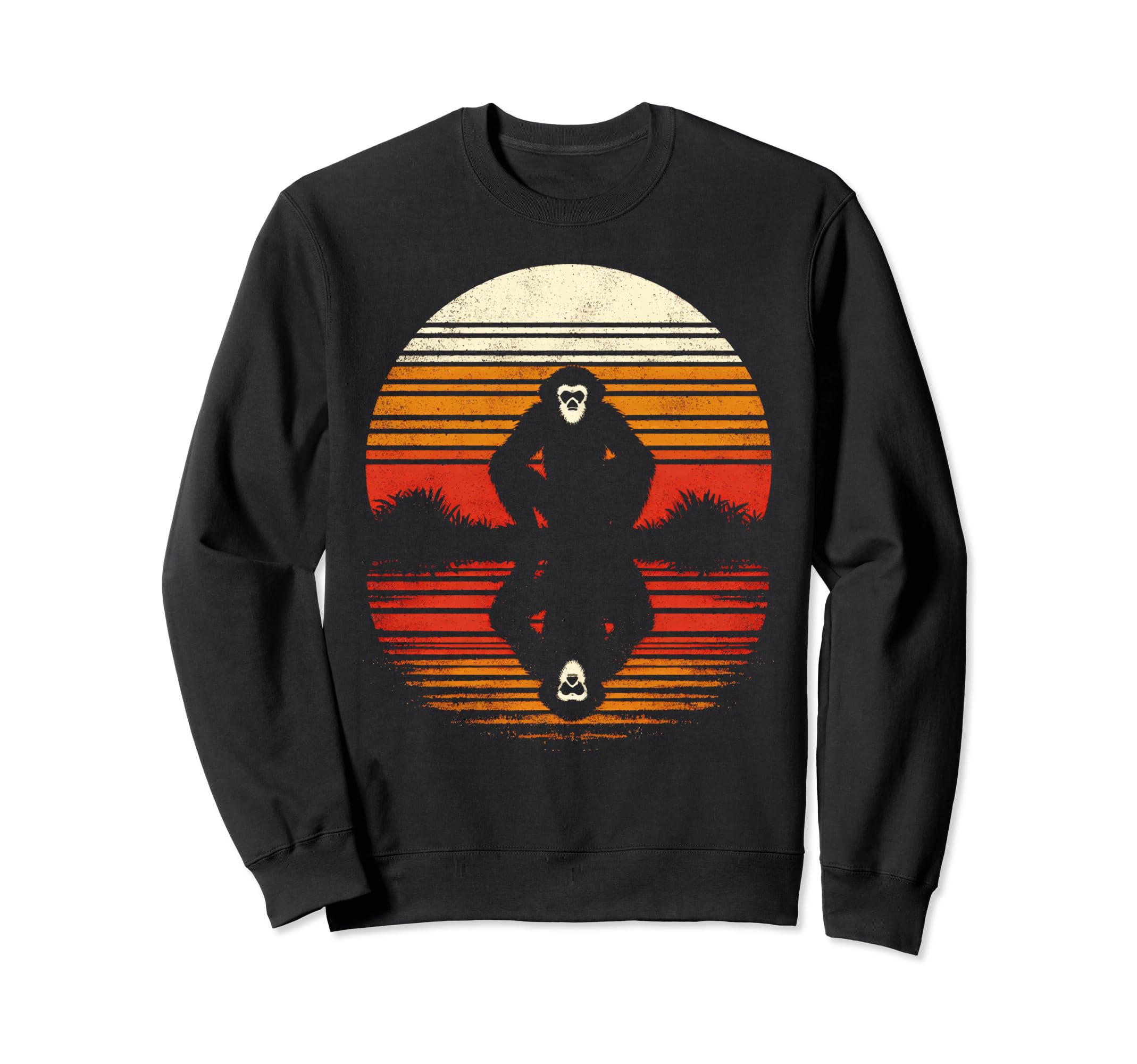 Gibbon Monkey Sunset Safari 70S Sweatshirt - Unique Graphic Unisex - T-Shirt, Sweatshirt, Hoodie