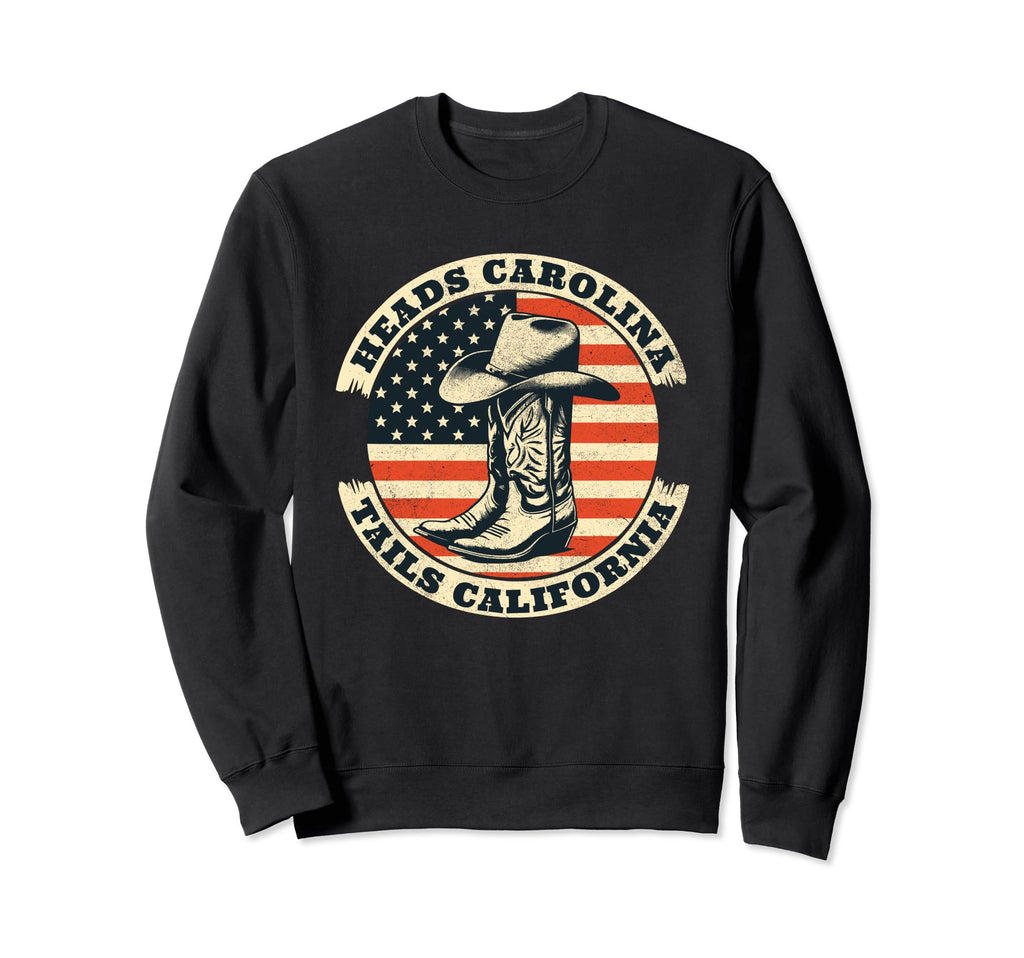Heads Carolina Tail California Sweatshirt - Unique Graphic for Adults - T-Shirt, Sweatshirt, Hoodie