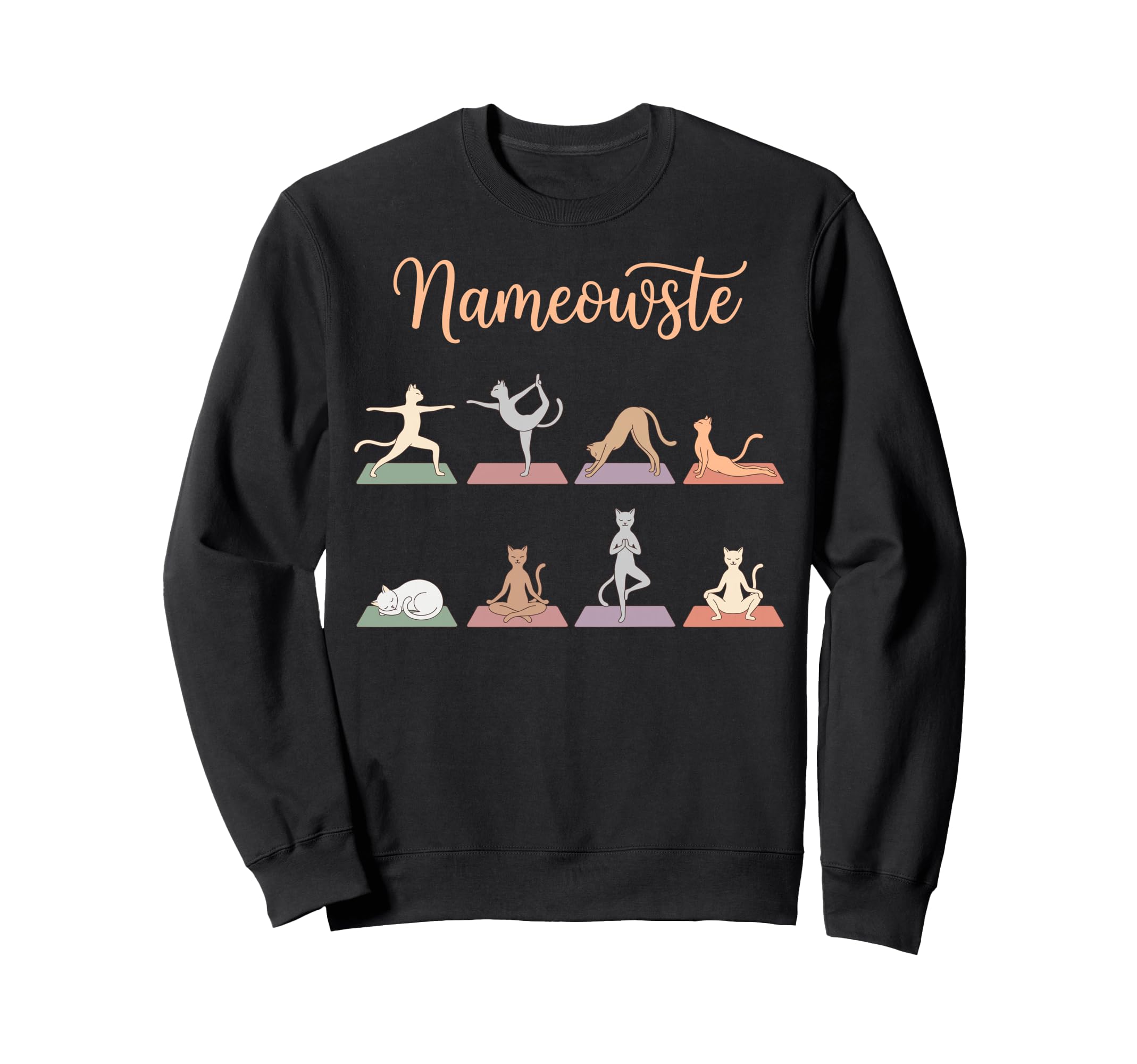 Funny Nameowste Cats Yoga Meditation Sweatshirt - Unique Graphic Men Women - T-Shirt, Sweatshirt, Hoodie