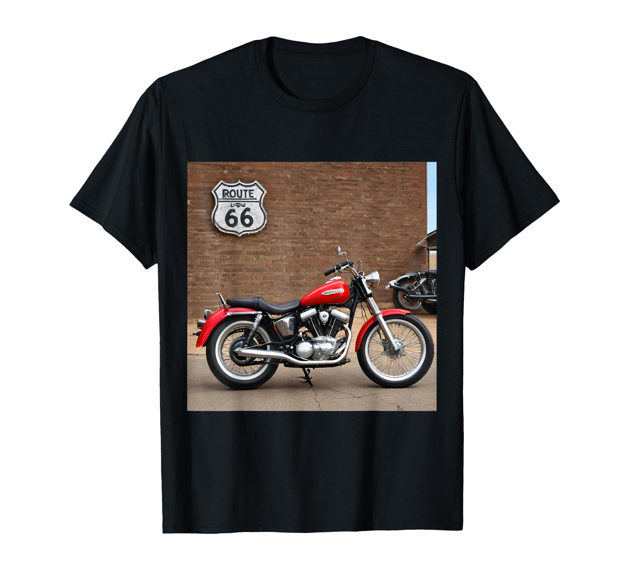 Route 66 Chopper Motorcycle T-Shirt - Casual Everyday Wear for Adults - T-Shirt, Sweatshirt, Hoodie