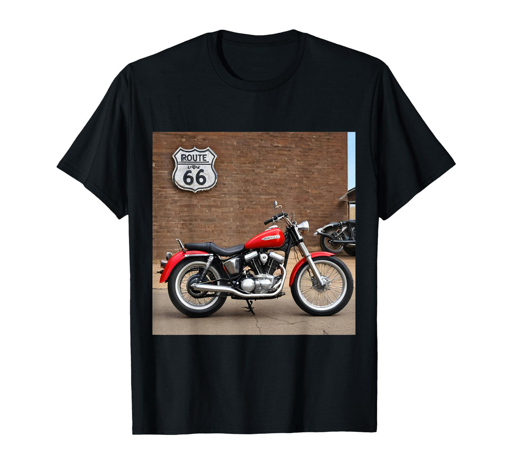 Route 66 Chopper Motorcycle T-Shirt - Novelty Apparel Men Women - T-Shirt, Sweatshirt, Hoodie