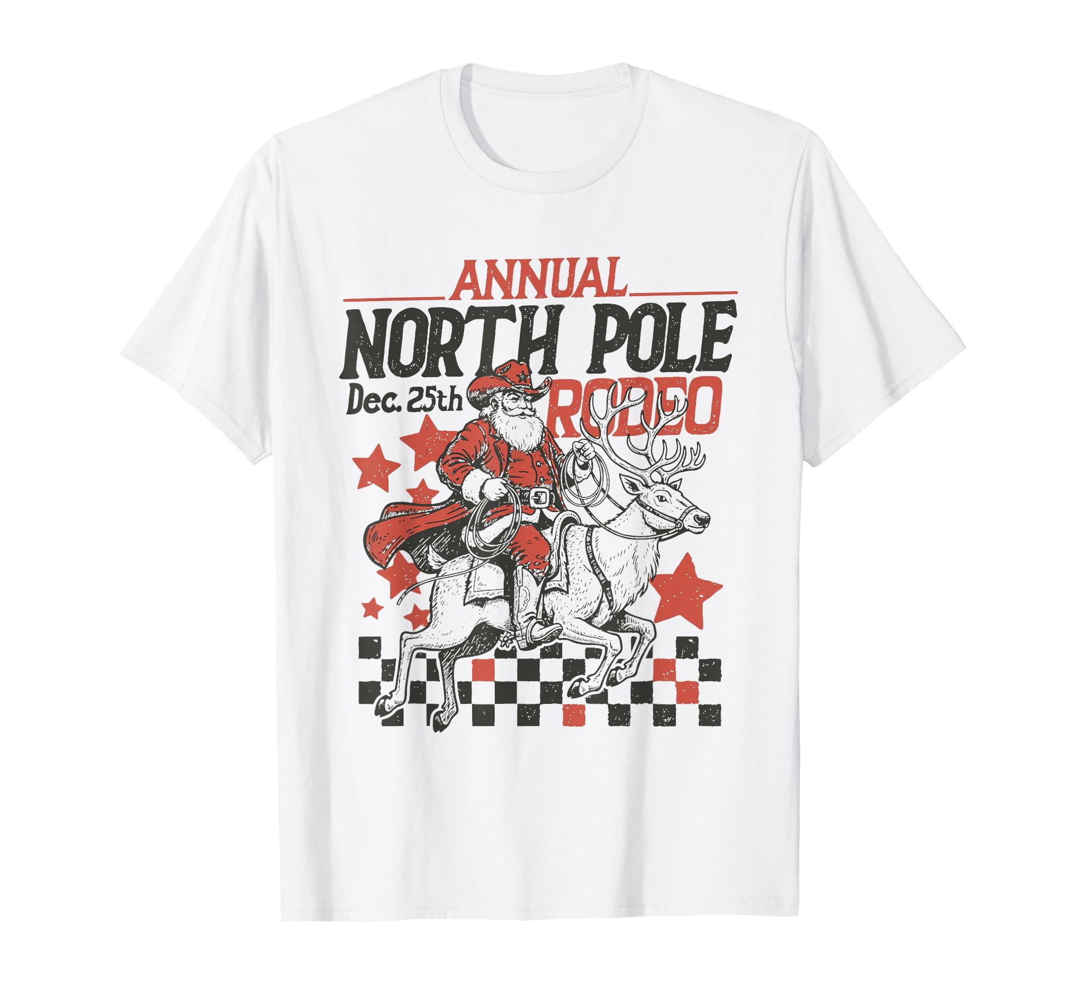 Annual North Pole Rodeo Santa T-Shirt - Fun Novelty Design for Adults - T-Shirt, Sweatshirt, Hoodie