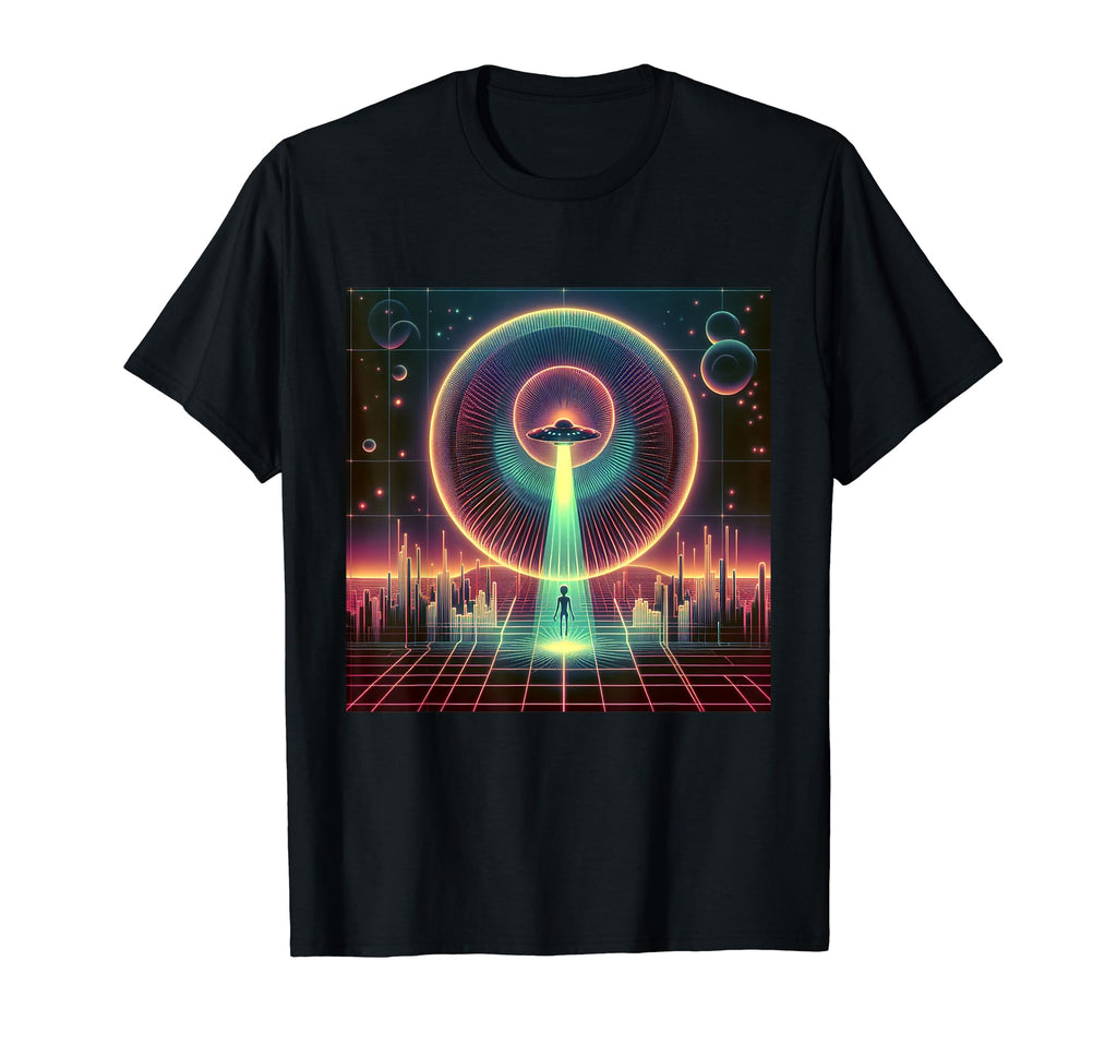 Synthwave Vaporwave Spaceship 80S T-Shirt - Graphic Print for Adults - T-Shirt, Sweatshirt, Hoodie