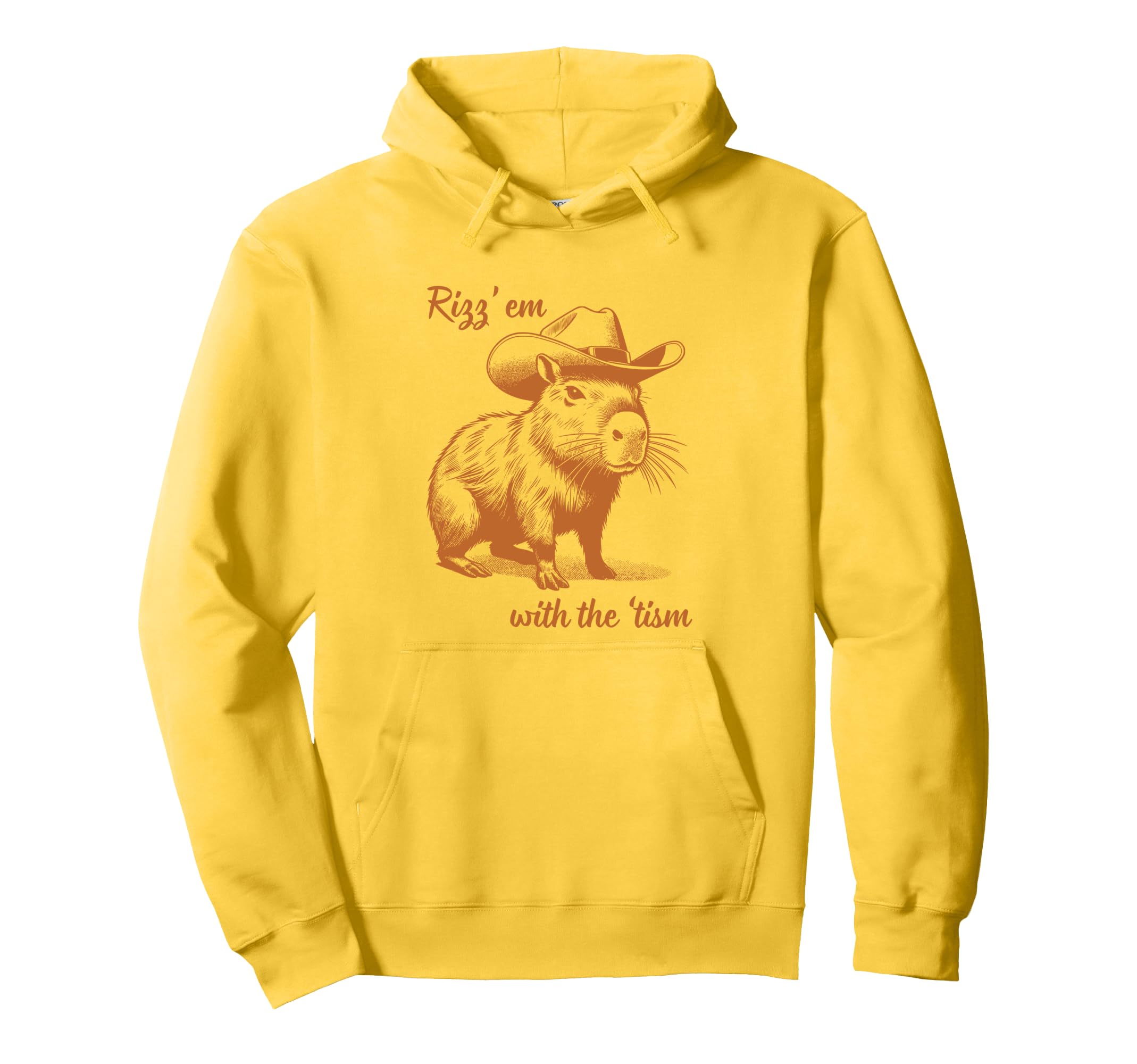 Rizz Em Tism Autism Western Capybara Hoodie - Unique Graphic for Adults - T-Shirt, Sweatshirt, Hoodie