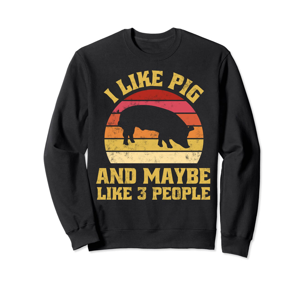 Funny Farm Animal Pig Lover Sunset Sweatshirt - Minimalist Print Unisex - T-Shirt, Sweatshirt, Hoodie