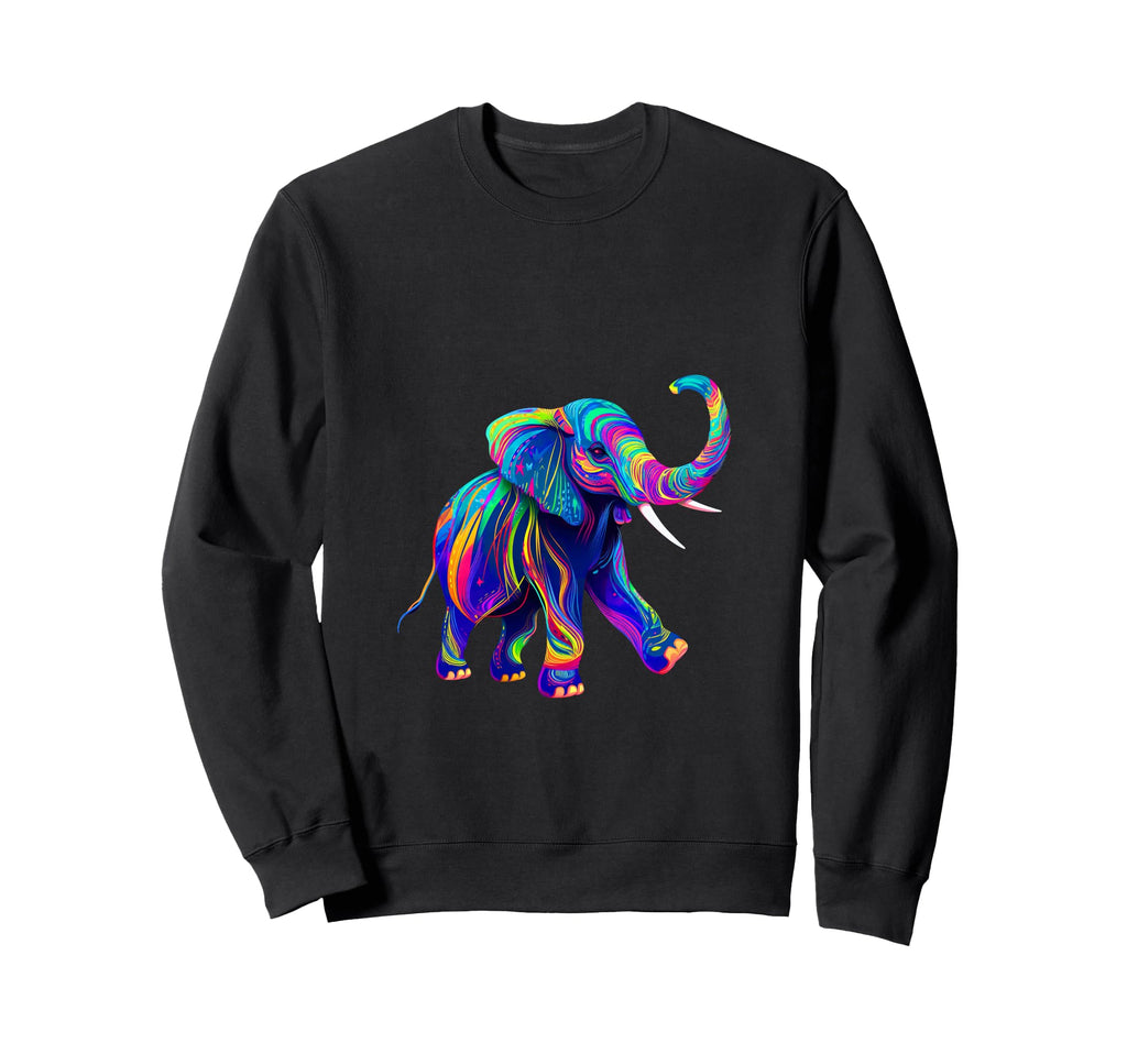 Synthwave 80S 90S Elephant Trunk Up Sweatshirt - Trendy Graphic Unisex - T-Shirt, Sweatshirt, Hoodie