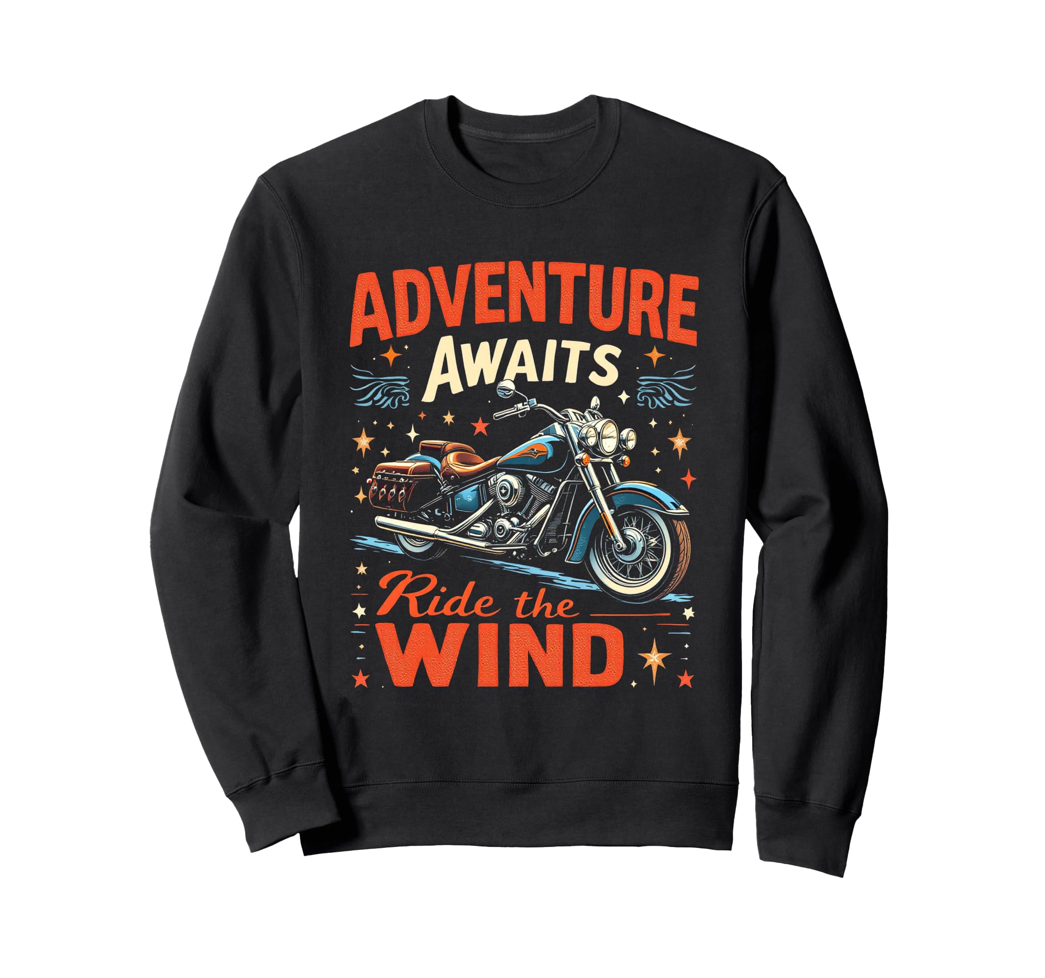 Adventure Awaits Ride Wind Motorcycle Sweatshirt - Aesthetic Graphic Unisex - T-Shirt, Sweatshirt, Hoodie