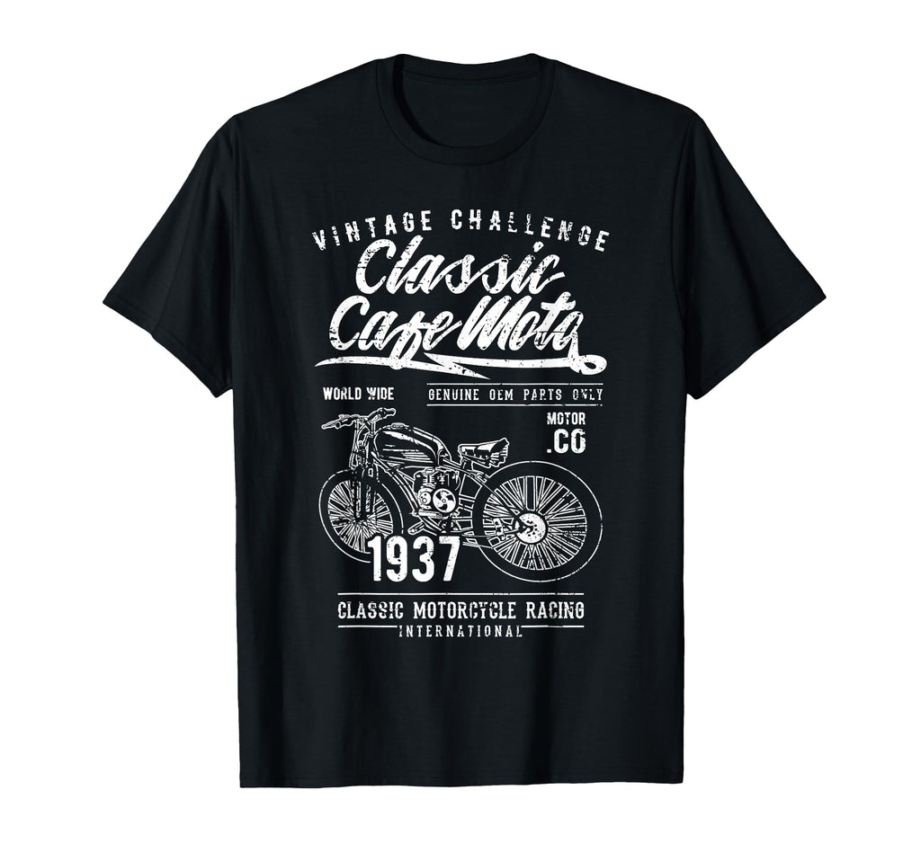 Cafe Racer Motorcycle Distressed T-Shirt - Custom Art Print Unisex - T-Shirt, Sweatshirt, Hoodie