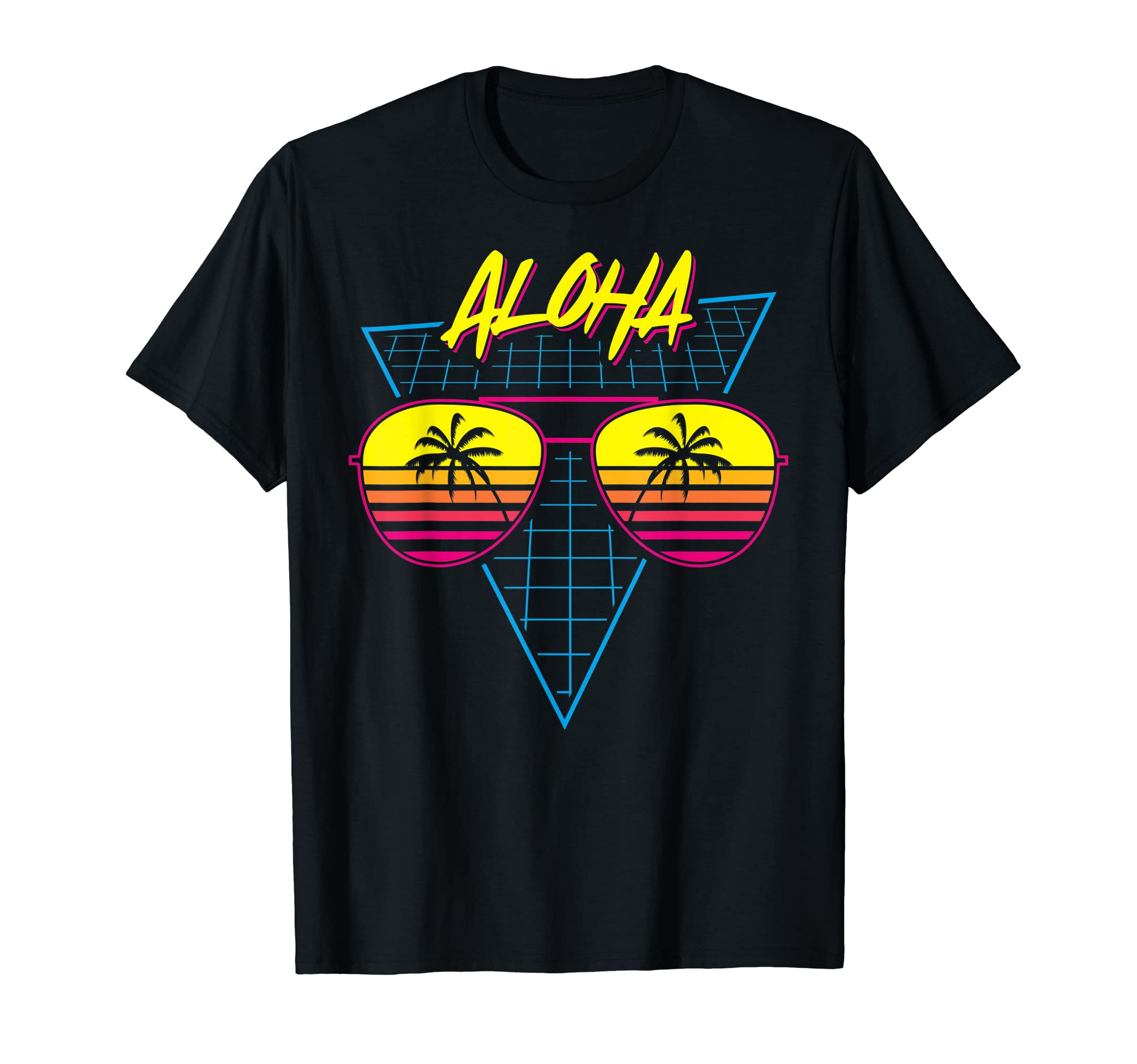 Synthwave Palm Tree Sunglasses 80S T-Shirt - Casual Everyday Wear Unisex - T-Shirt, Sweatshirt, Hoodie