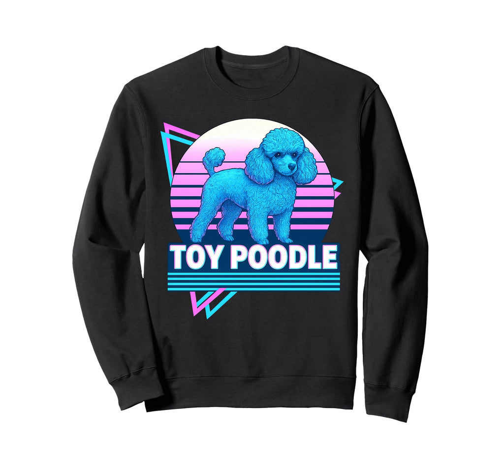 Toy Poodle Synthwave Aesthetic Dog Sweatshirt - Graphic Print for Adults - T-Shirt, Sweatshirt, Hoodie
