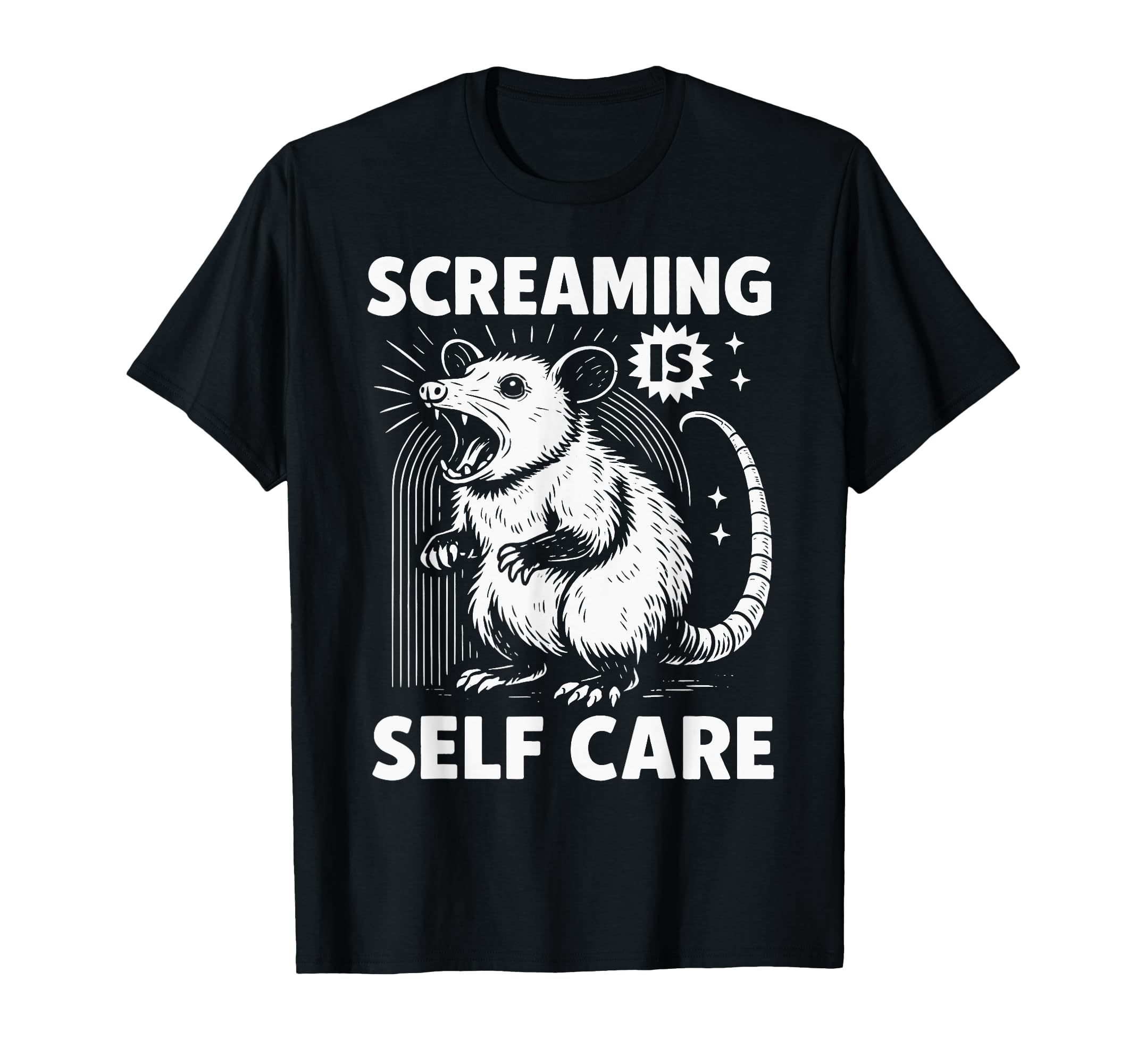 Funny Possum Scream Mental Health T-Shirt - Novelty Apparel Unisex - T-Shirt, Sweatshirt, Hoodie