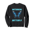 Antisocial Butterfly Gift Sweatshirt - Minimalist Print Men Women - T-Shirt, Sweatshirt, Hoodie