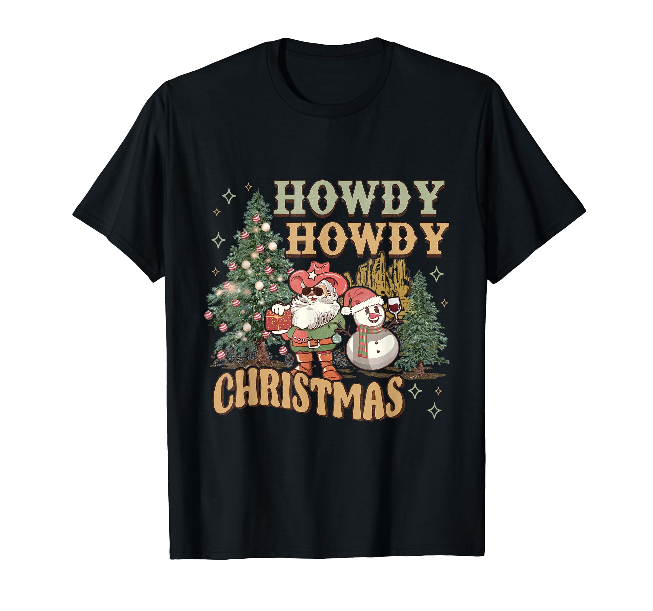 Howdy Groovy Cowboy Western T-Shirt - Custom Art Print Unisex - T-Shirt, Sweatshirt, Hoodie