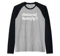 Antisocial Butterfly Raglan Baseball T-Shirt - Trendy Graphic for Adults - T-Shirt, Sweatshirt, Hoodie